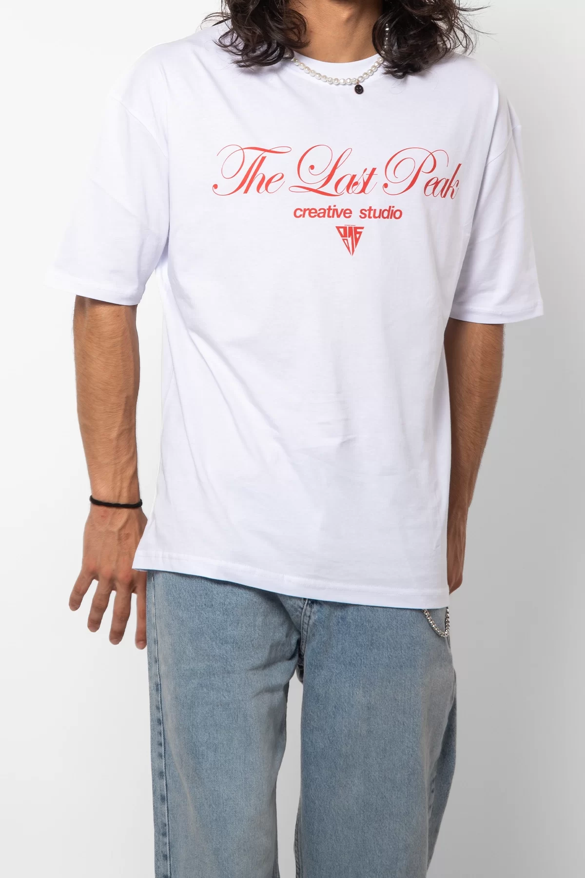 The Last Peak Baskılı Beyaz Oversize Unisex Tshirt