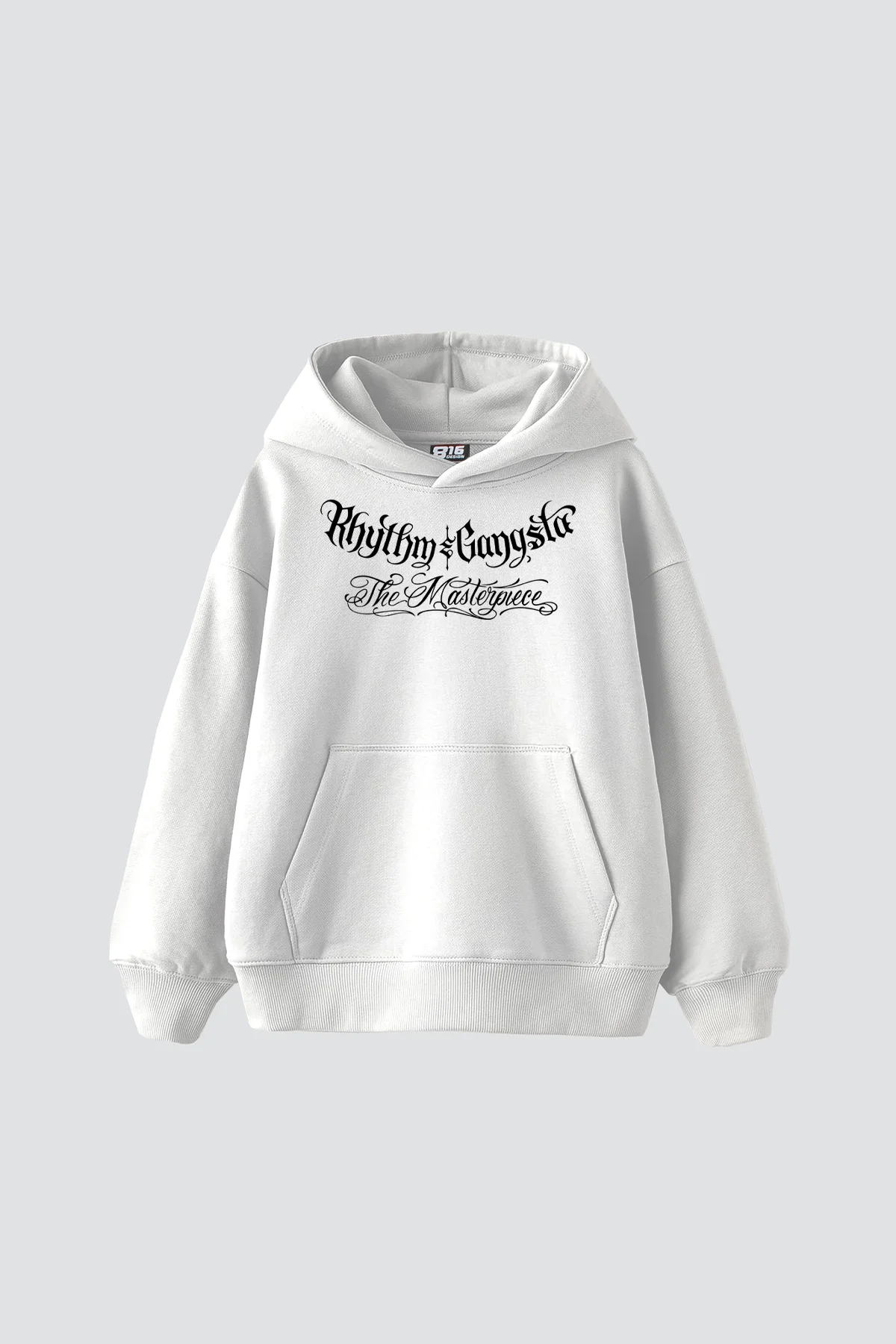 The Masterpiece Graffity Baskılı Oversize Unisex Beyaz Hoodie
