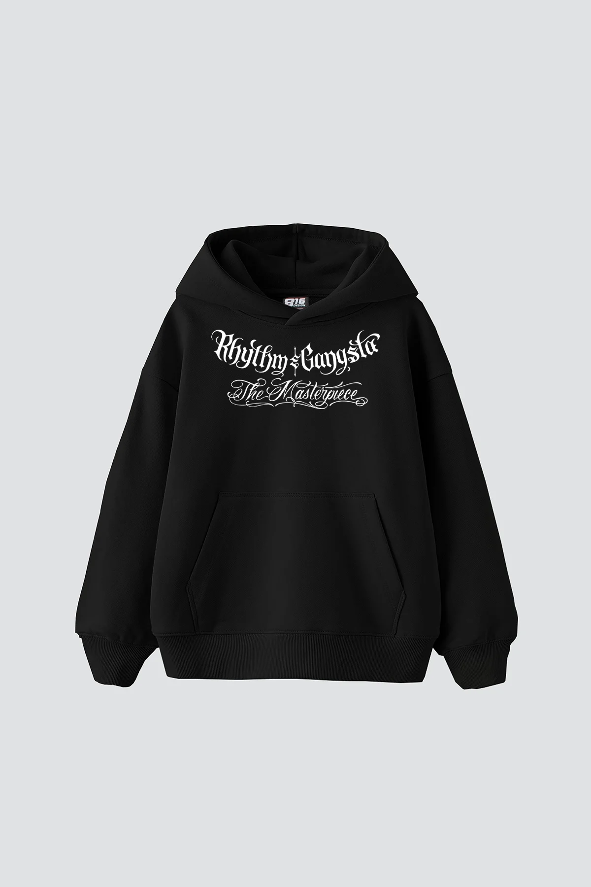 The Masterpiece Graffity Baskılı Oversize Unisex Siyah Hoodie