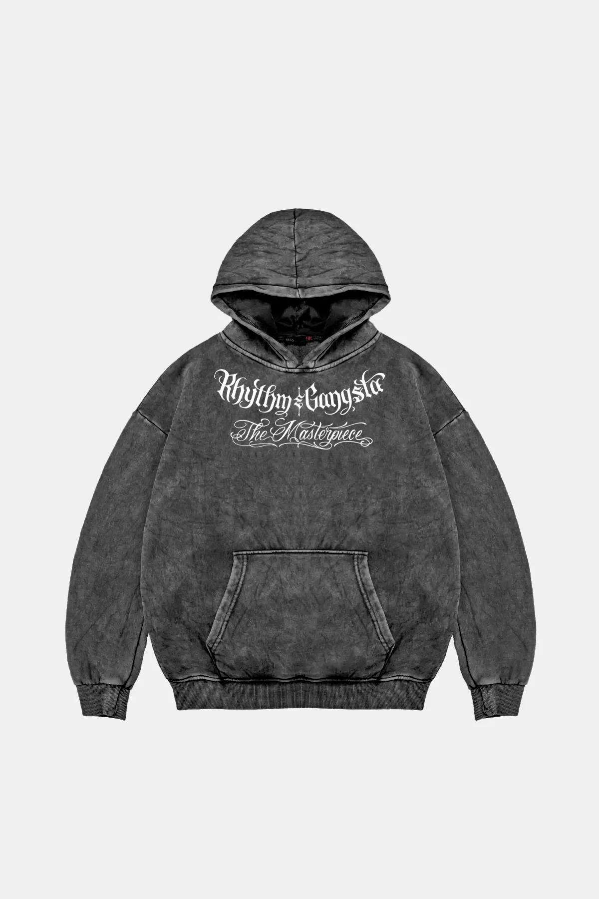 The Masterpiece Graffity Oversize Unisex Yıkamalı Siyah Hoodie