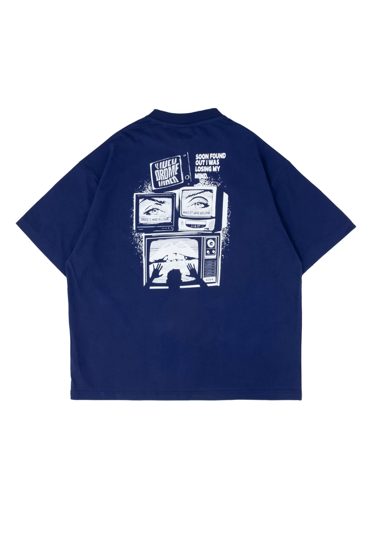 TV Baskılı Mor Oversize Unisex Tshirt