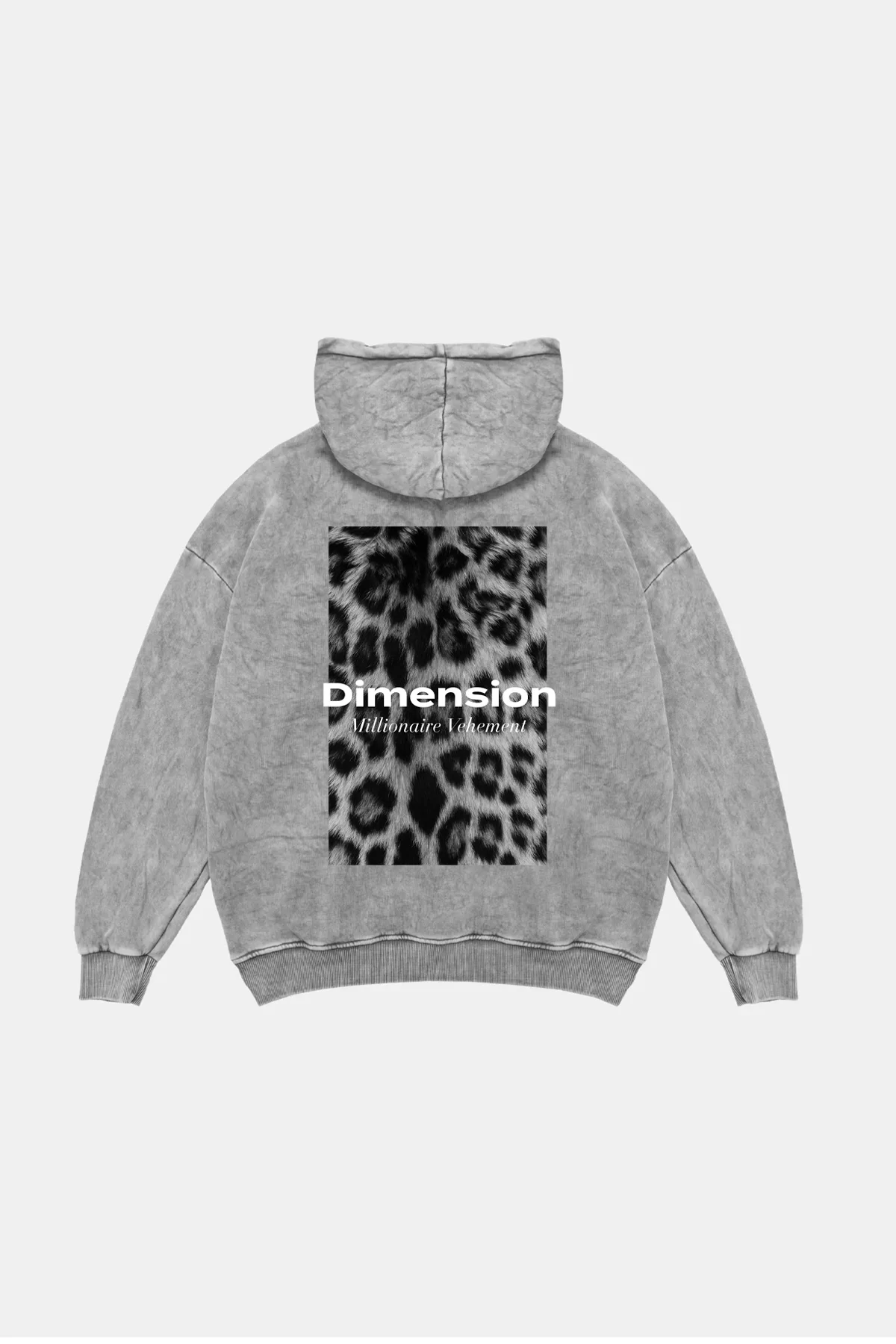 V2 Dimension Baskılı Oversize Unisex Premium Yıkamalı Beyaz Hoodie