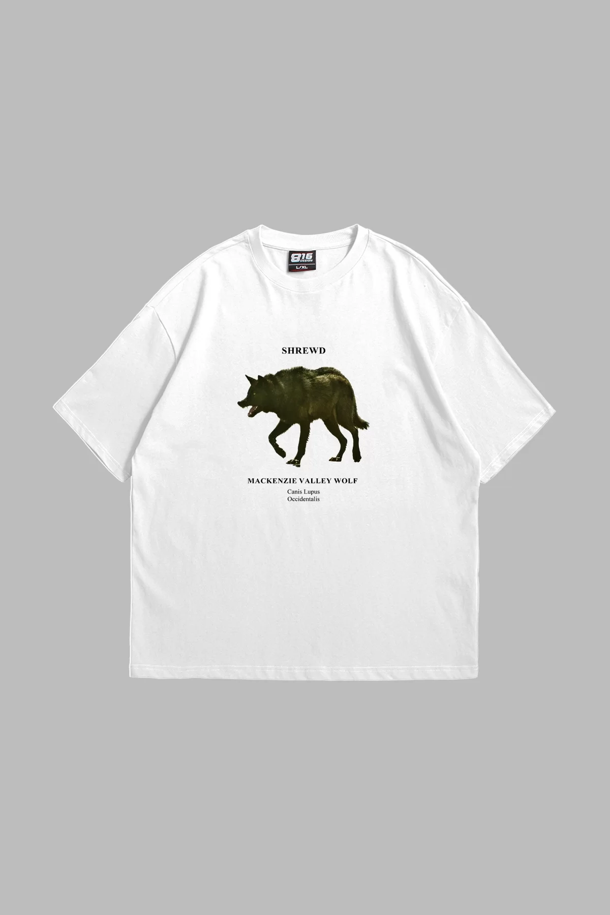 Valley Wolf Baskılı Oversize Unisex Beyaz Premium Tshirt