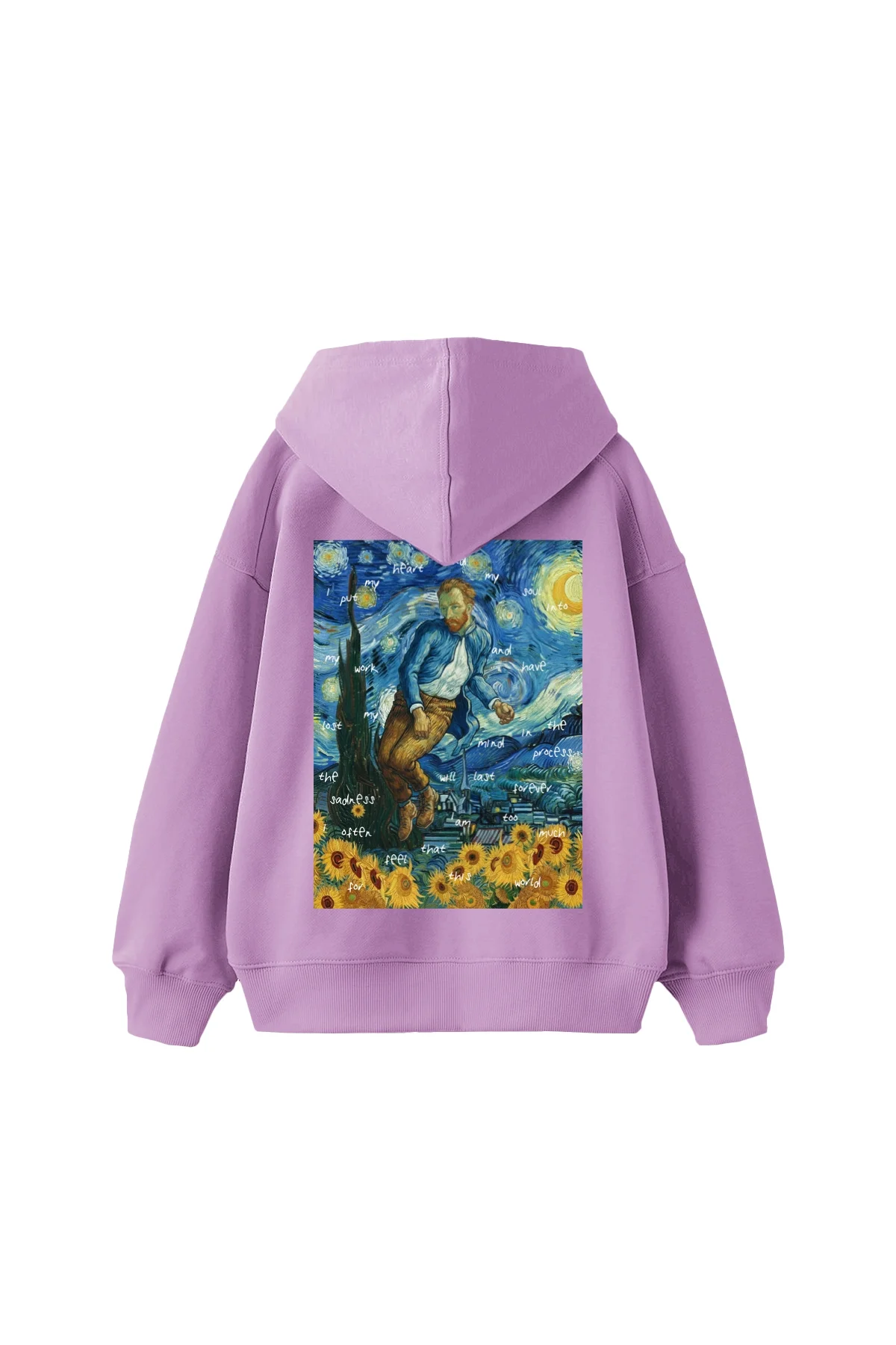 Vincents World Baskılı Oversize Unisex Mor Hoodie