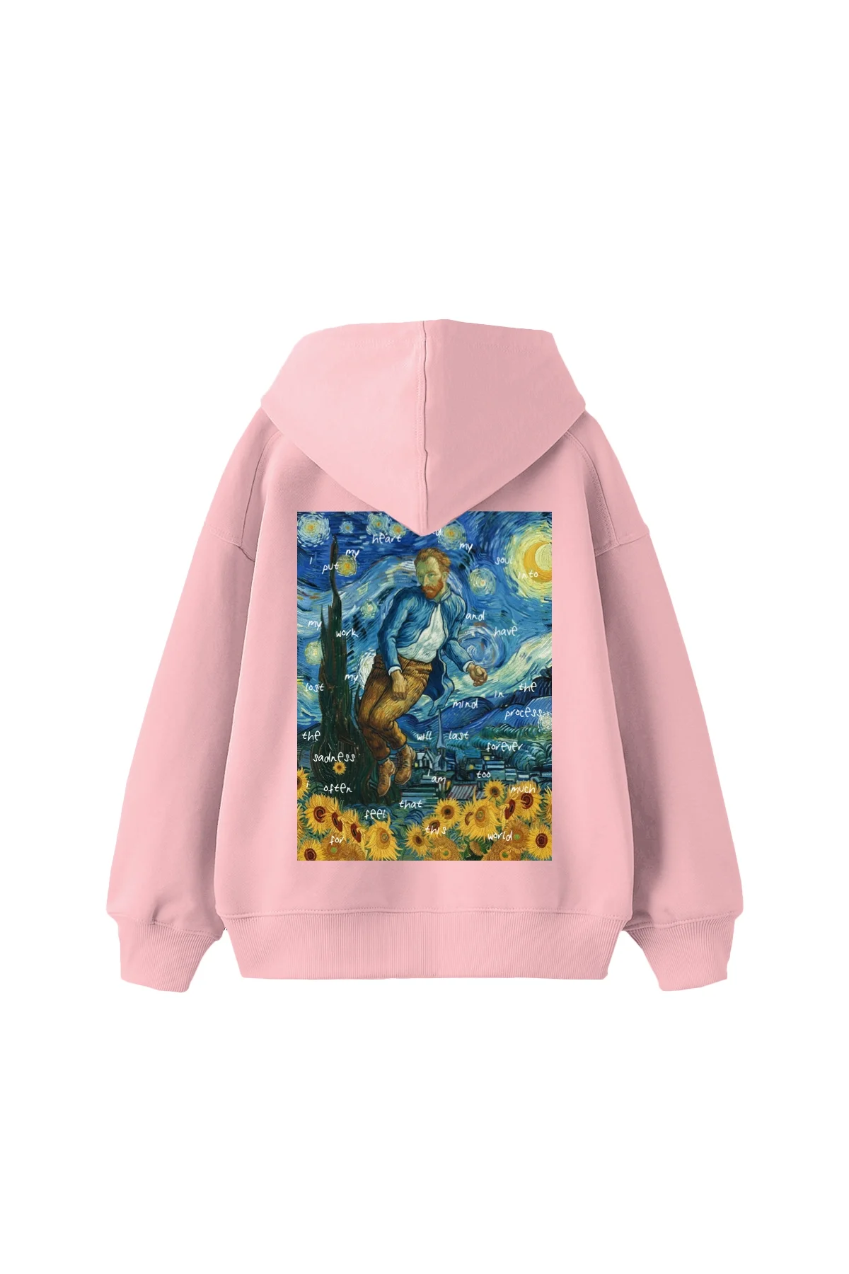 Vincents World Baskılı Oversize Unisex Pembe Hoodie