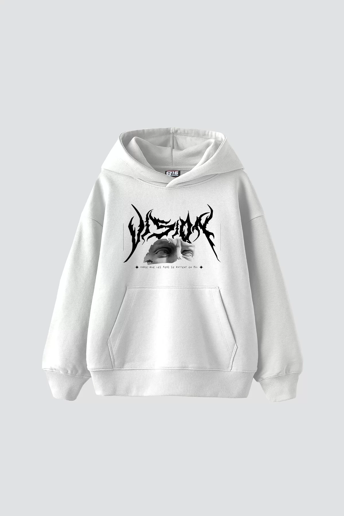 Vision Of Poseidon Baskılı Oversize Unisex Premium Beyaz Hoodie