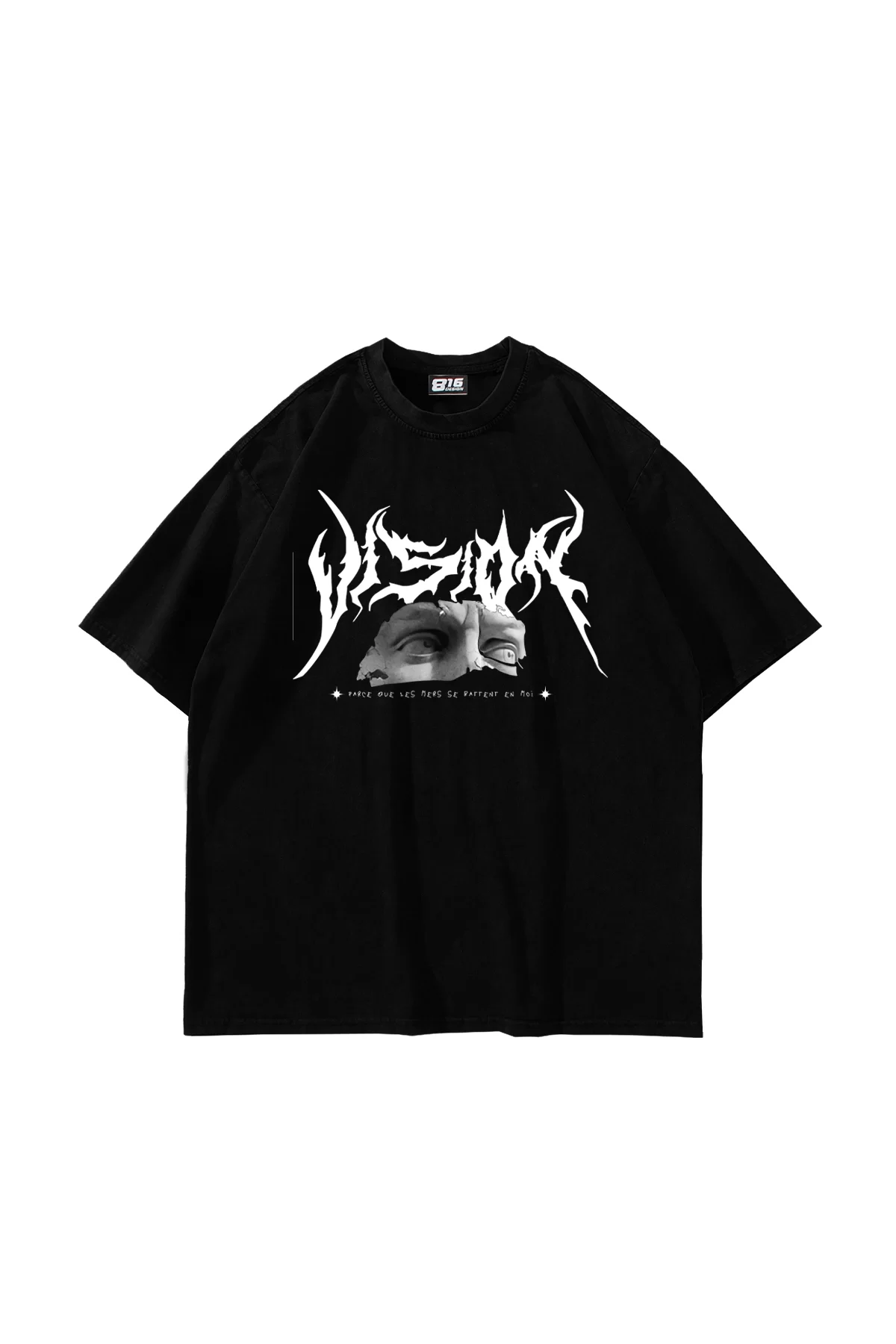 Vision Of Poseidon Baskılı Oversize Unisex Siyah Tshirt