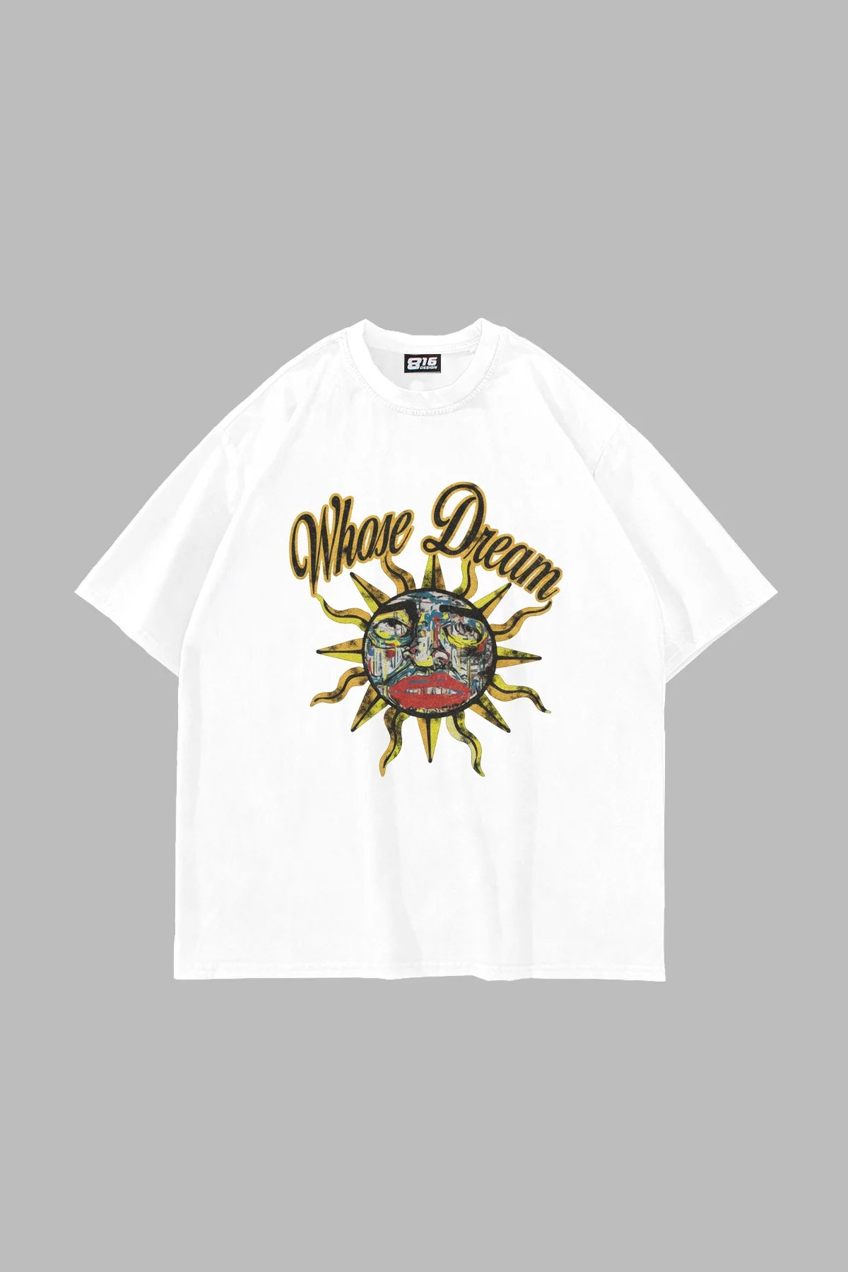 Whose Dream Baskılı Oversize Unisex Beyaz Tshirt