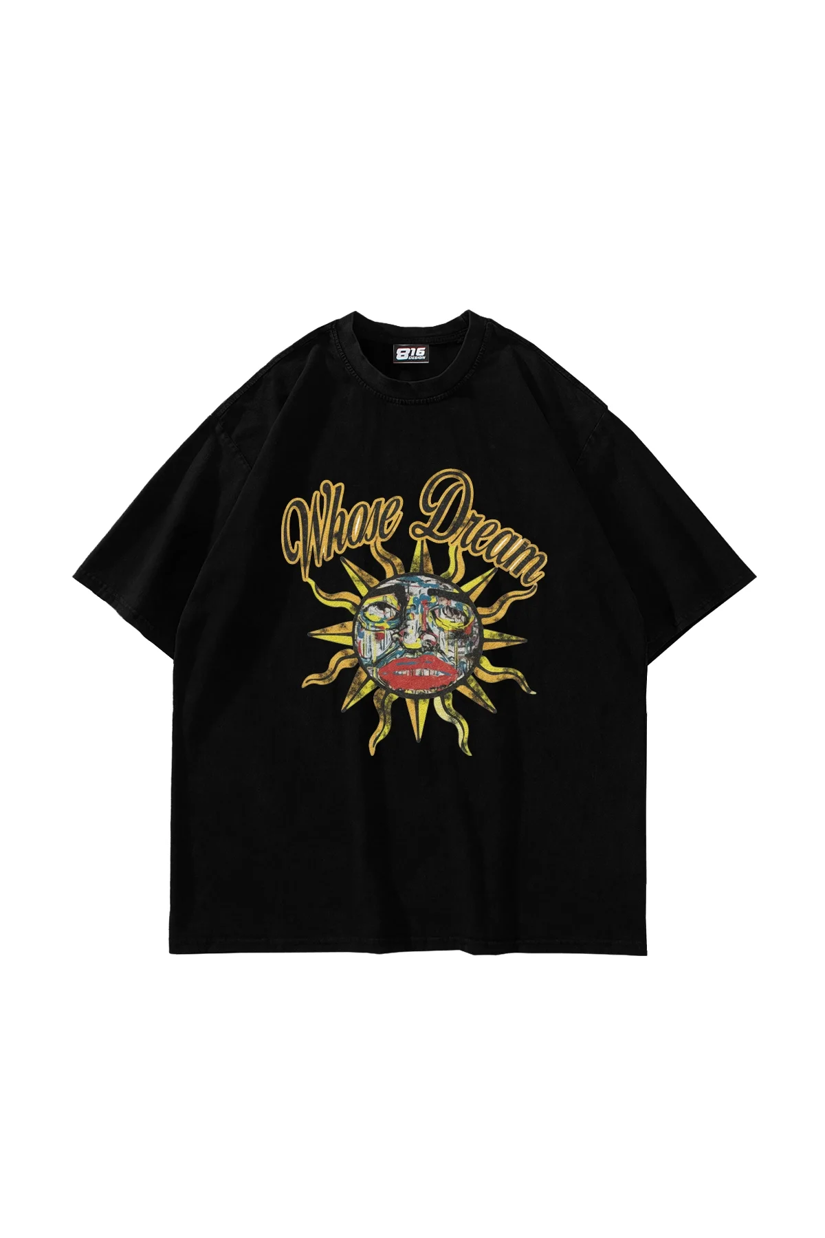 Whose Dream Baskılı Oversize Unisex Siyah Tshirt