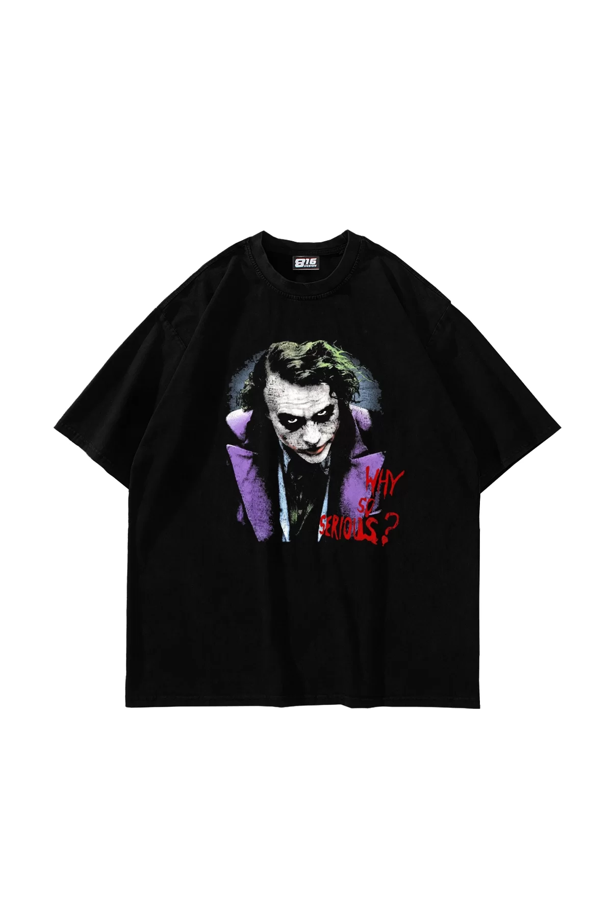 Why So Serious Baskılı Oversize Unisex Siyah Tshirt