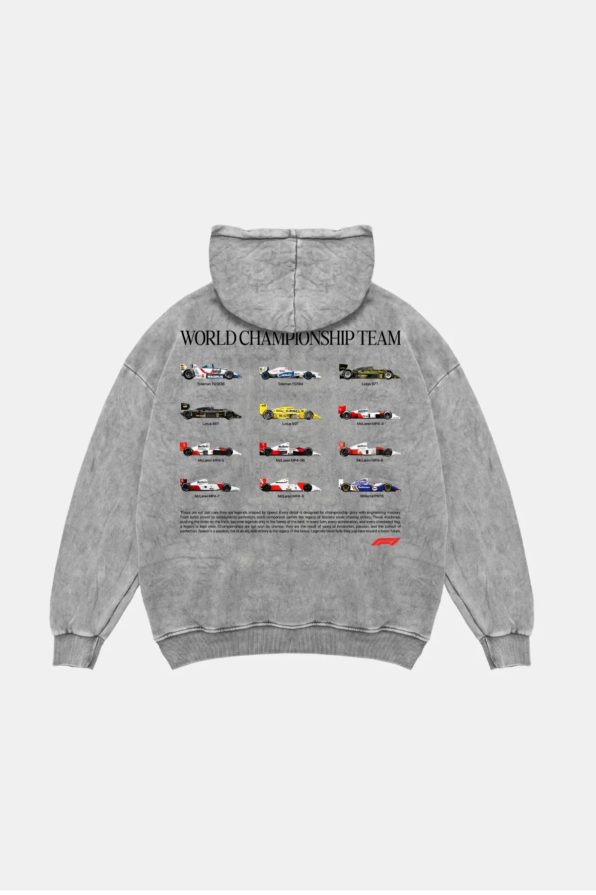 World Championship Team Oversize Unisex Yıkamalı Beyaz Hoodie