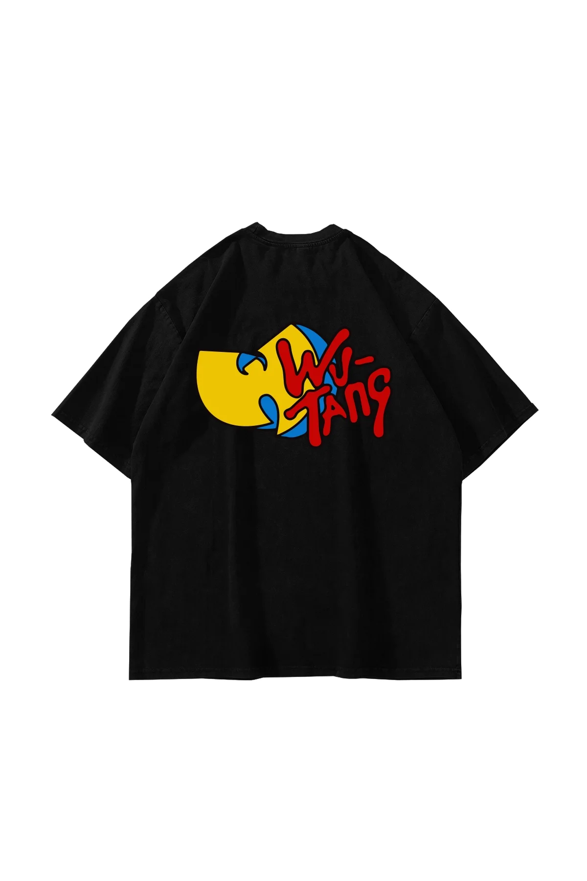 Wu Tang Baskılı Oversize Unisex Siyah Tshirt