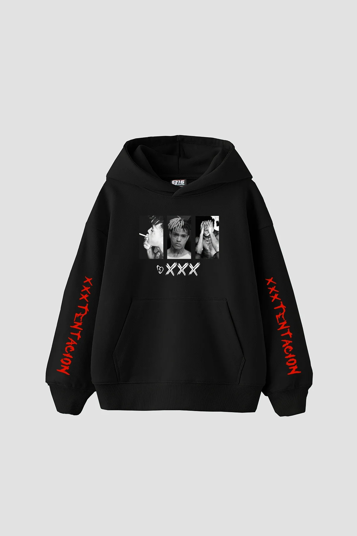 XXXTentacion Baskılı Oversize Unisex Siyah Hoodie
