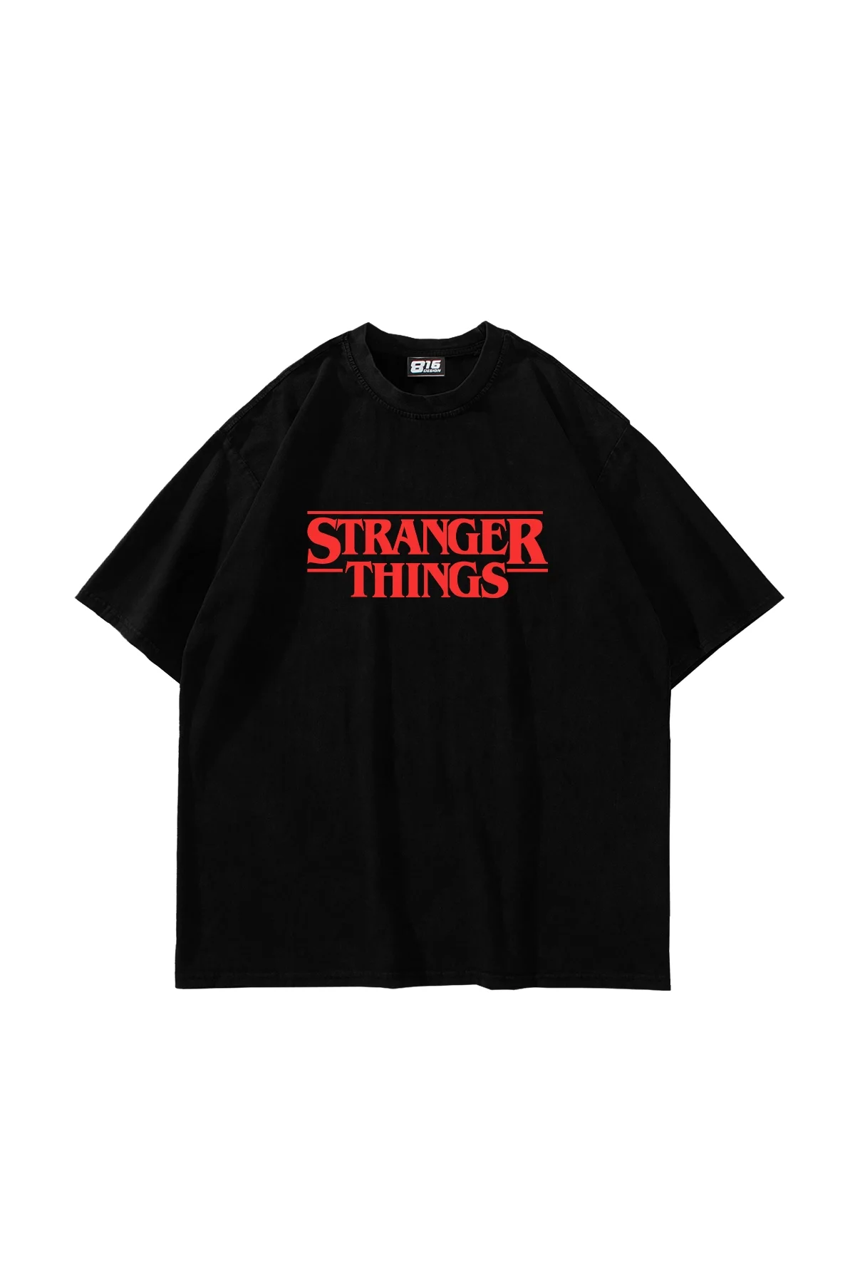 One Last Strange Baskılı Oversize Unisex Siyah Tshirt
