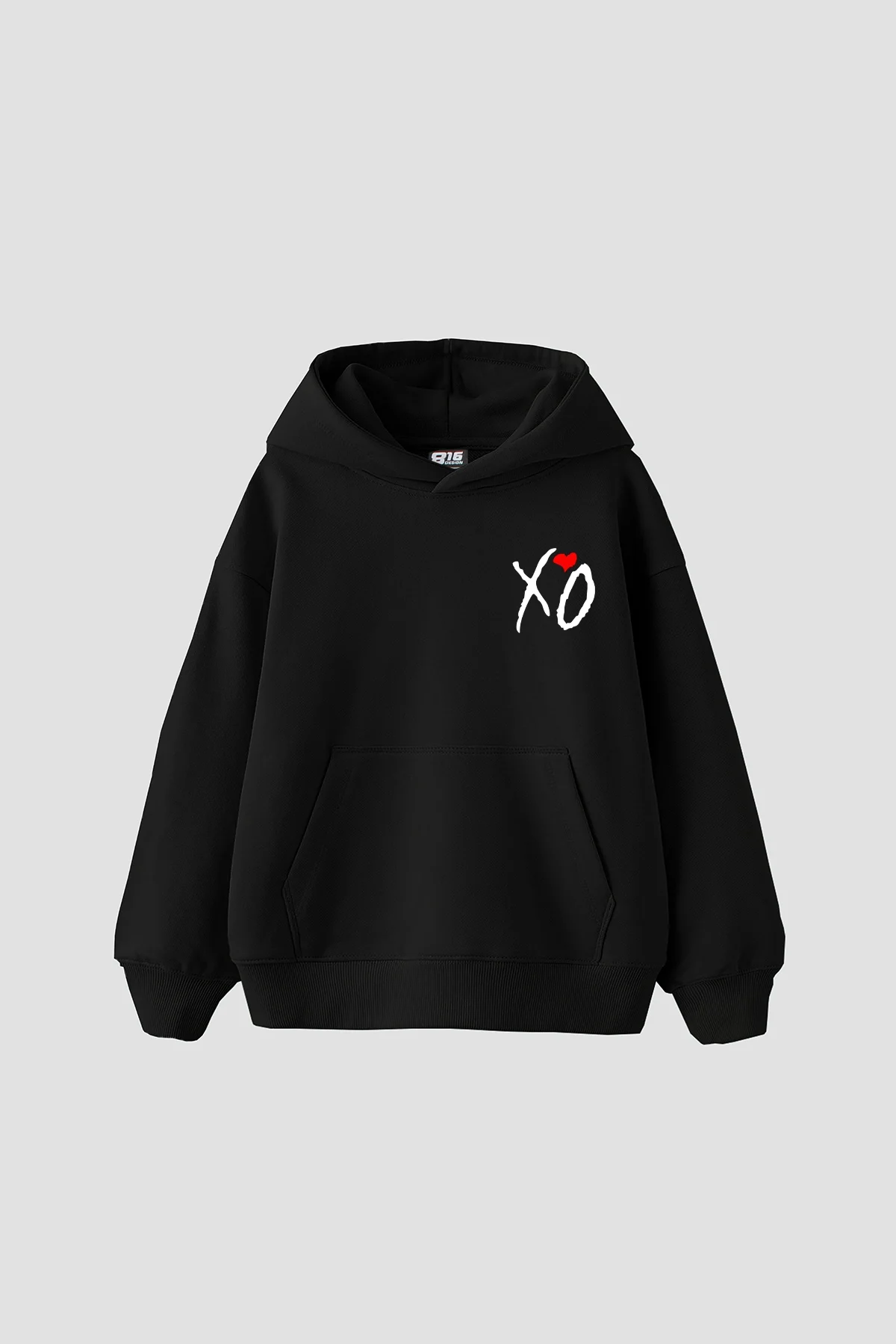 The Weeknd Baskılı Oversize Unisex Siyah Hoodie