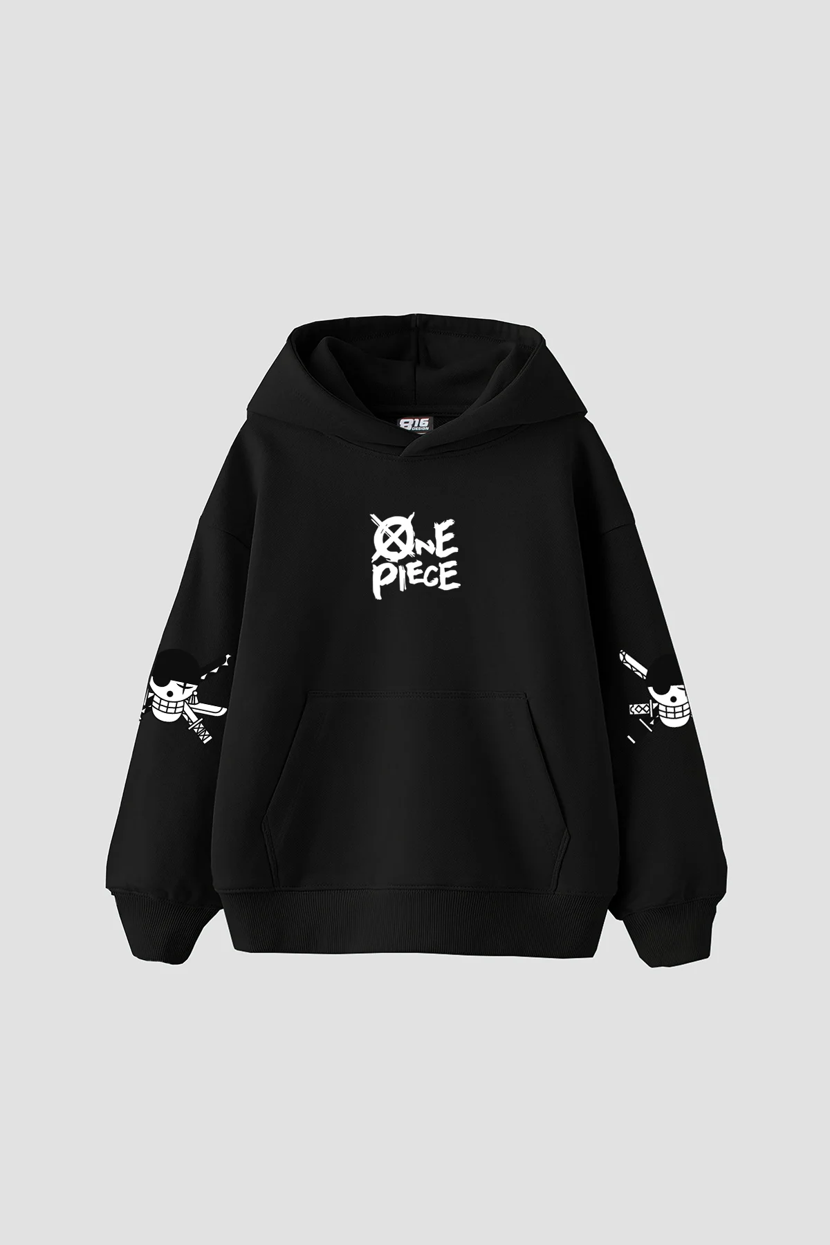 Roronoa Zoro Baskılı Oversize Unisex Siyah Hoodie