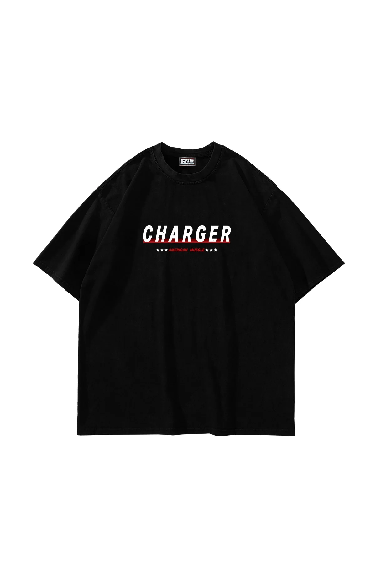 The Charger Legacy Baskılı Oversize Unisex Siyah Tshirt
