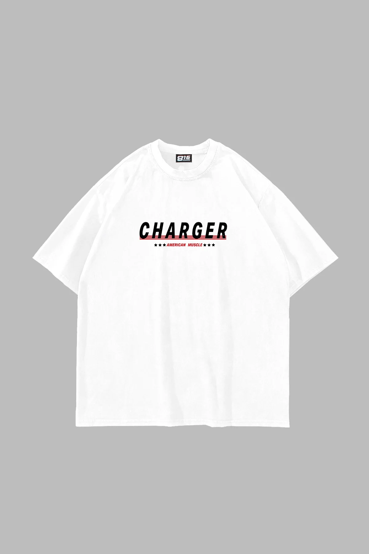 The Charger Legacy Baskılı Oversize Unisex Beyaz Tshirt
