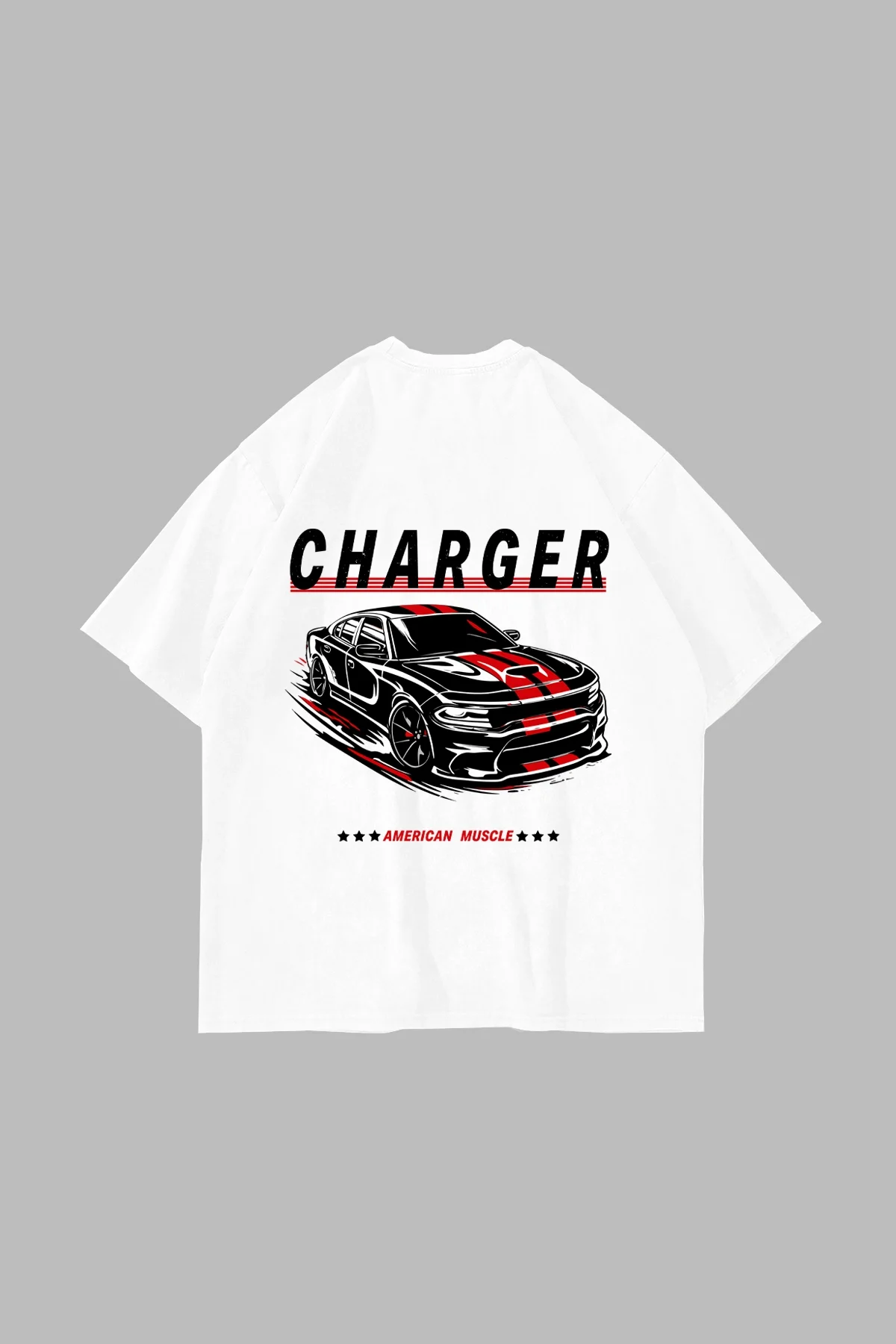 The Charger Legacy Baskılı Oversize Unisex Beyaz Tshirt