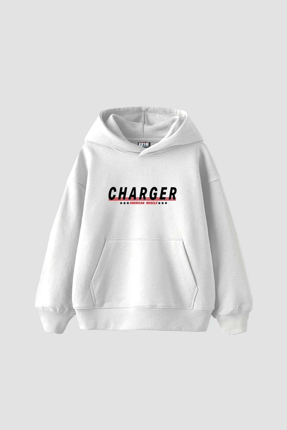The Charger Legacy Baskılı Oversize Unisex Beyaz Hoodie