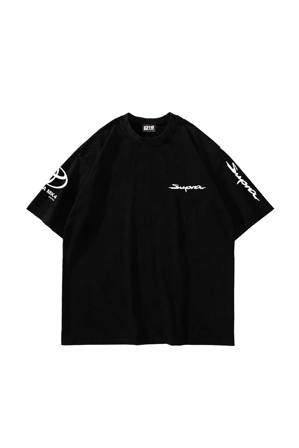 Masterpiece on Wheels Baskılı Oversize Unisex Siyah Tshirt