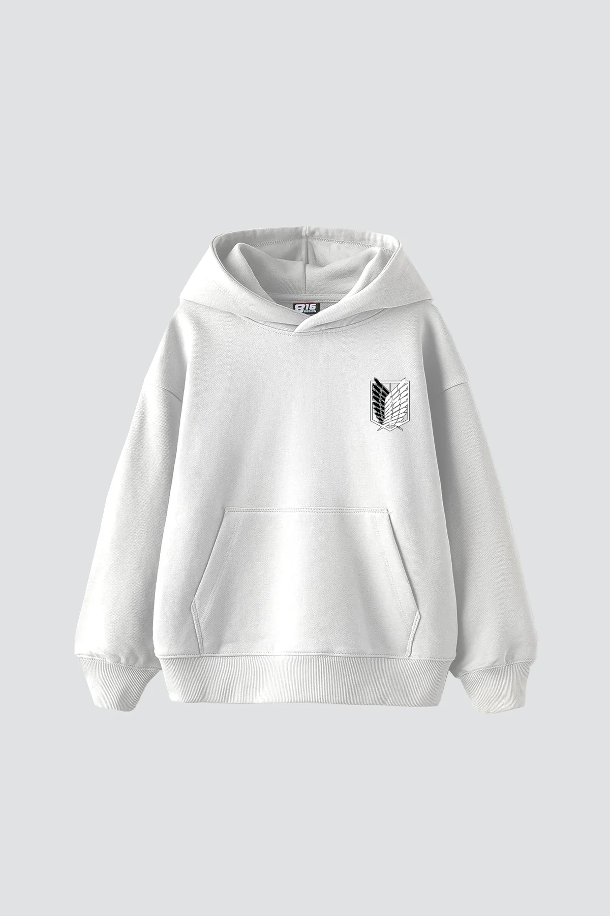 Wings of Freedom Baskılı Oversize Unisex Beyaz Hoodie