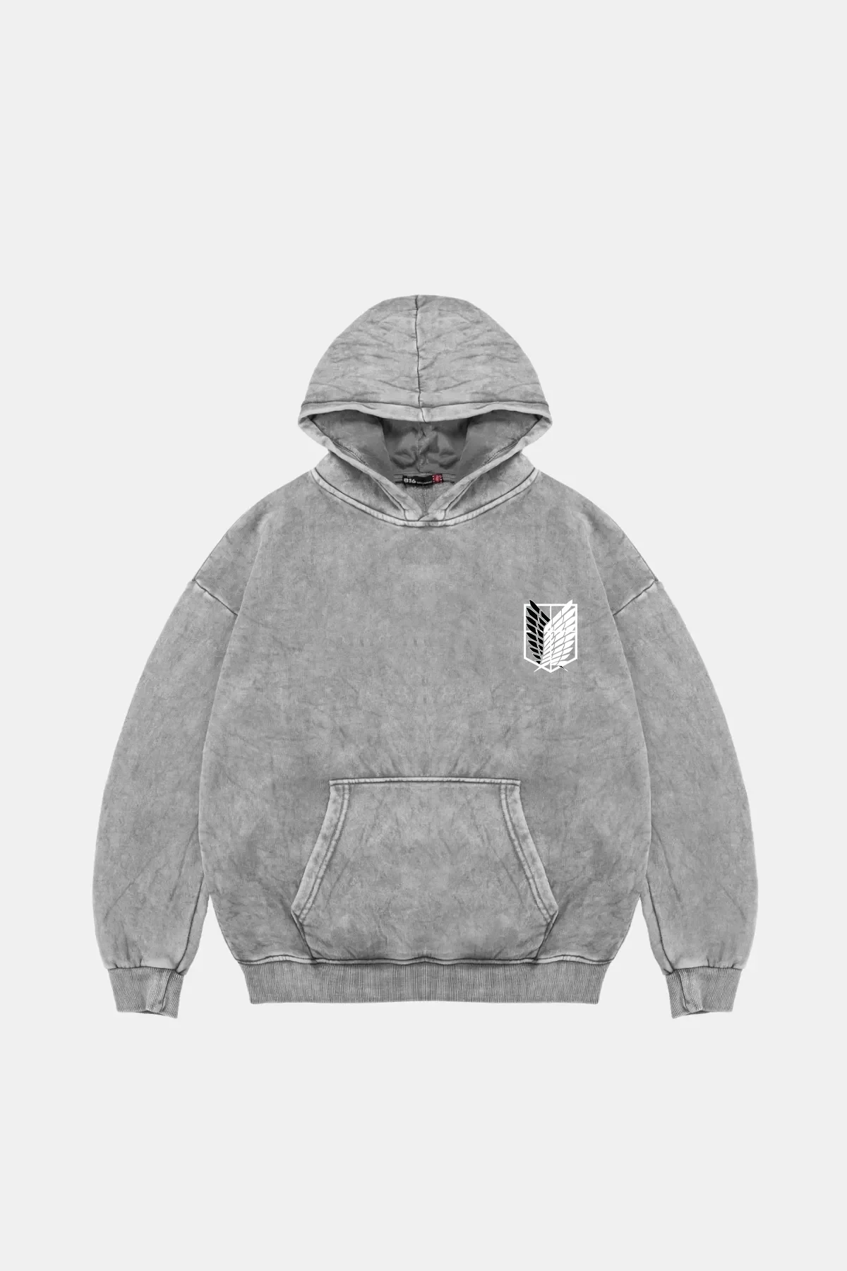 Wings of Freedom Baskılı Oversize Unisex Yıkamalı Beyaz Hoodie