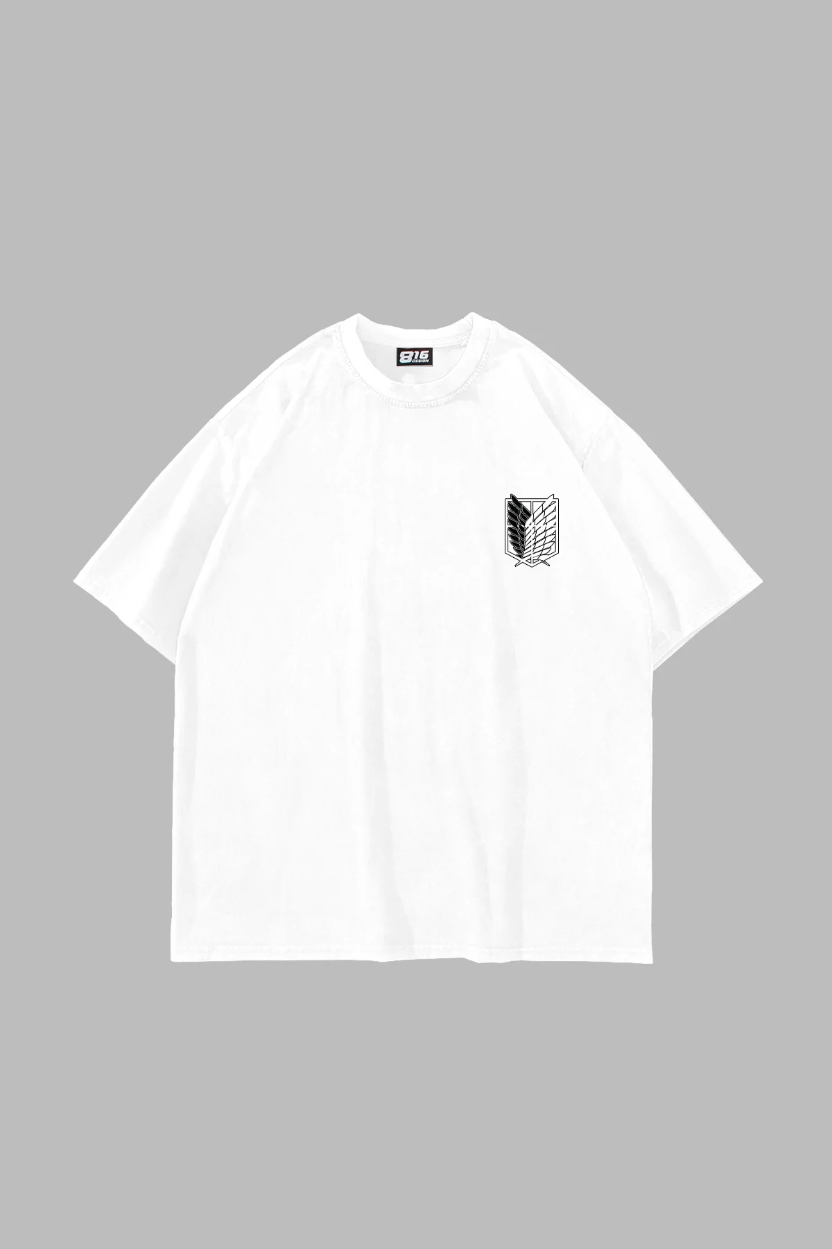 Wings of Freedom Baskılı Oversize Unisex Beyaz Tshirt