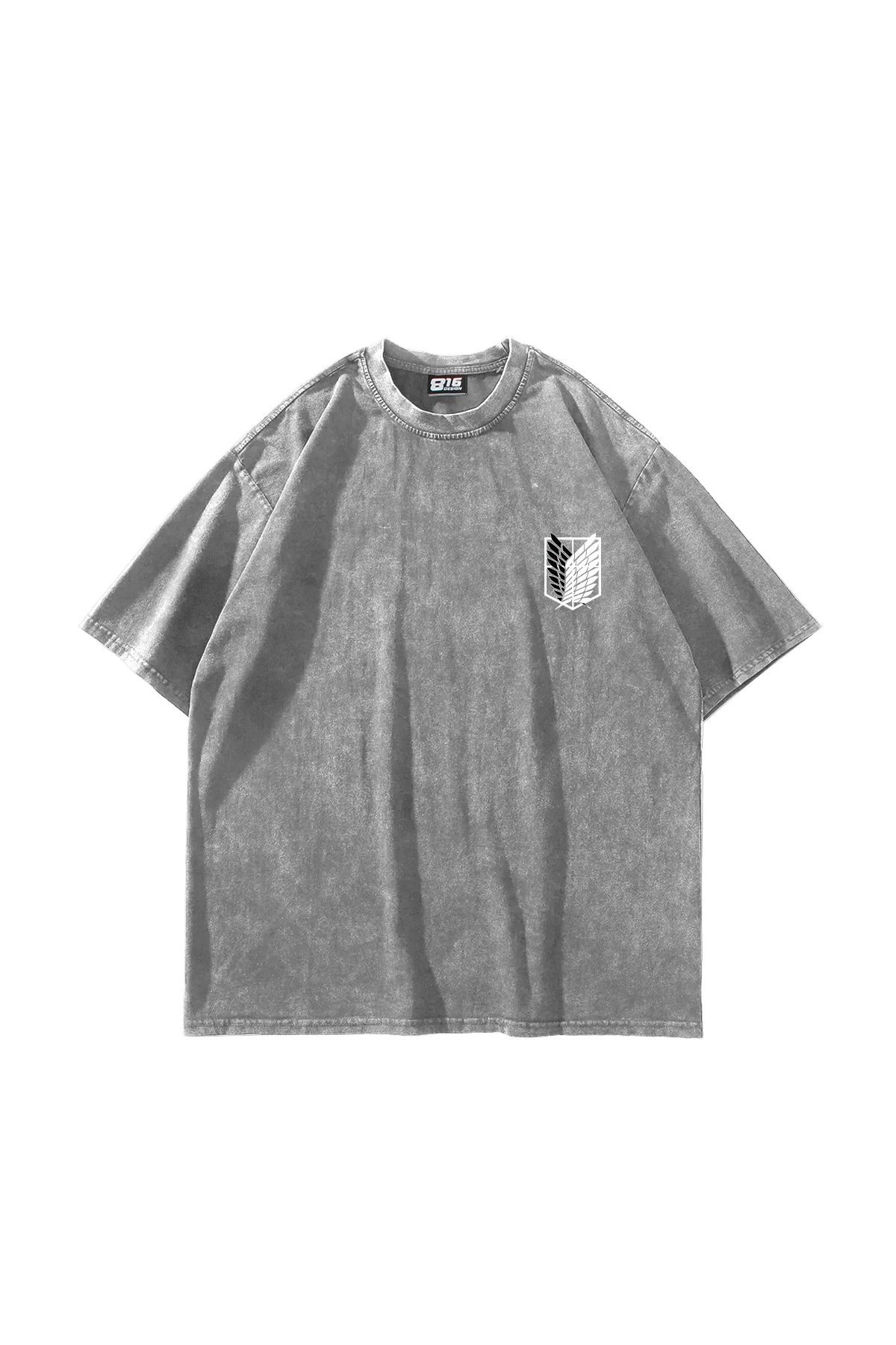 Wings of Freedom Baskılı Oversize Unisex Yıkamalı Beyaz Tshirt