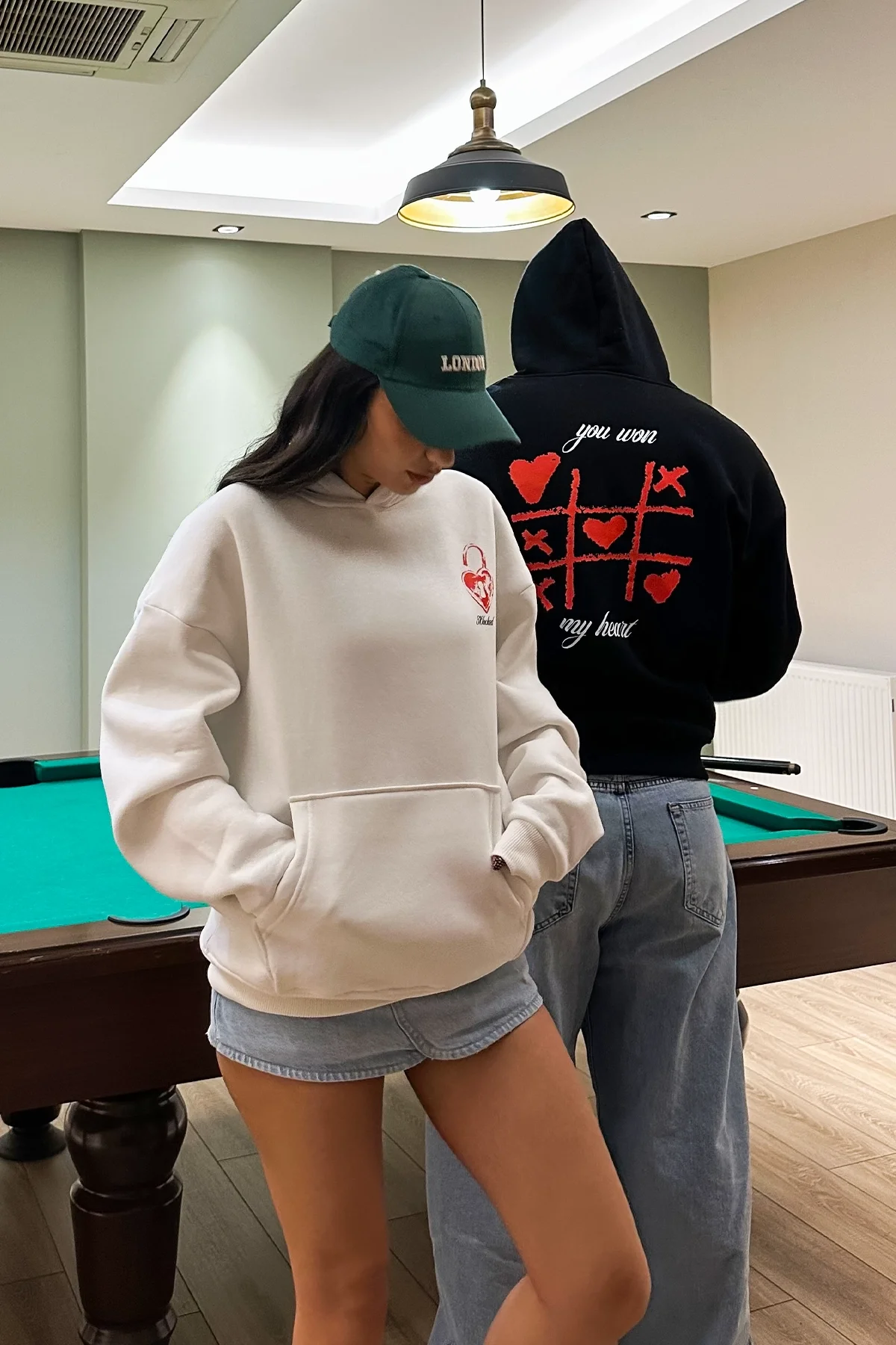 816 Locked Baskılı Oversize Unisex Beyaz Hoodie