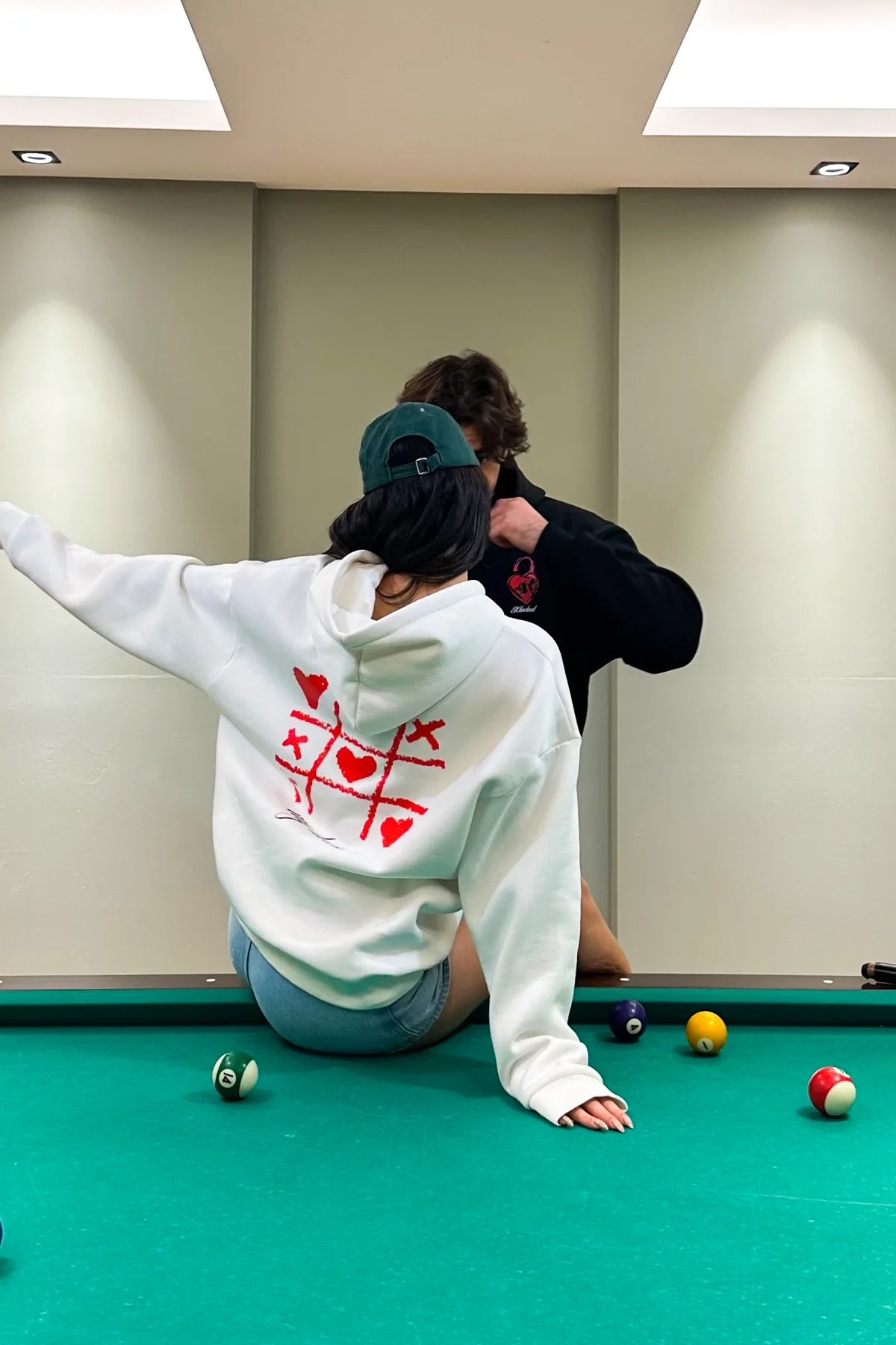 816 Locked Baskılı Oversize Unisex Beyaz Hoodie