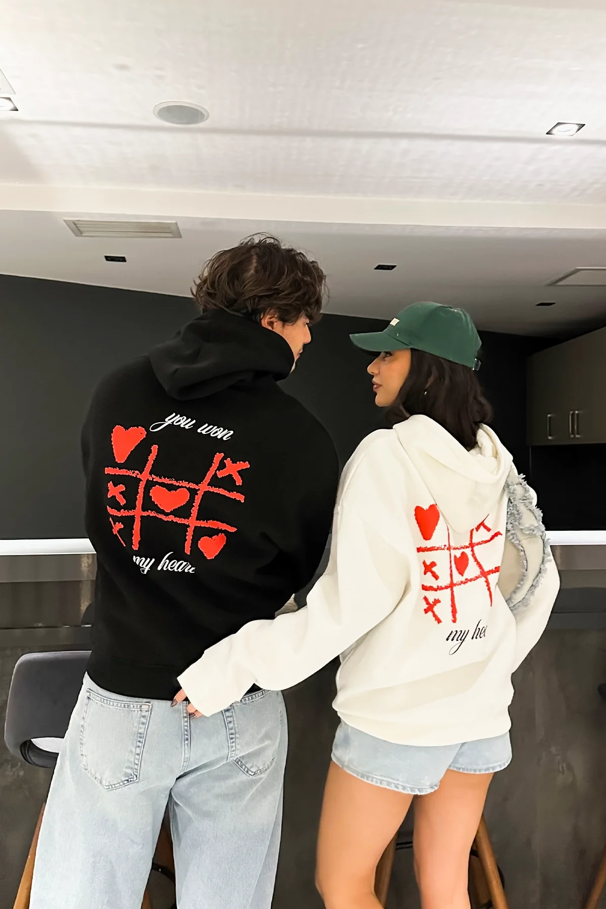 816 Locked Baskılı Oversize Unisex Siyah Hoodie