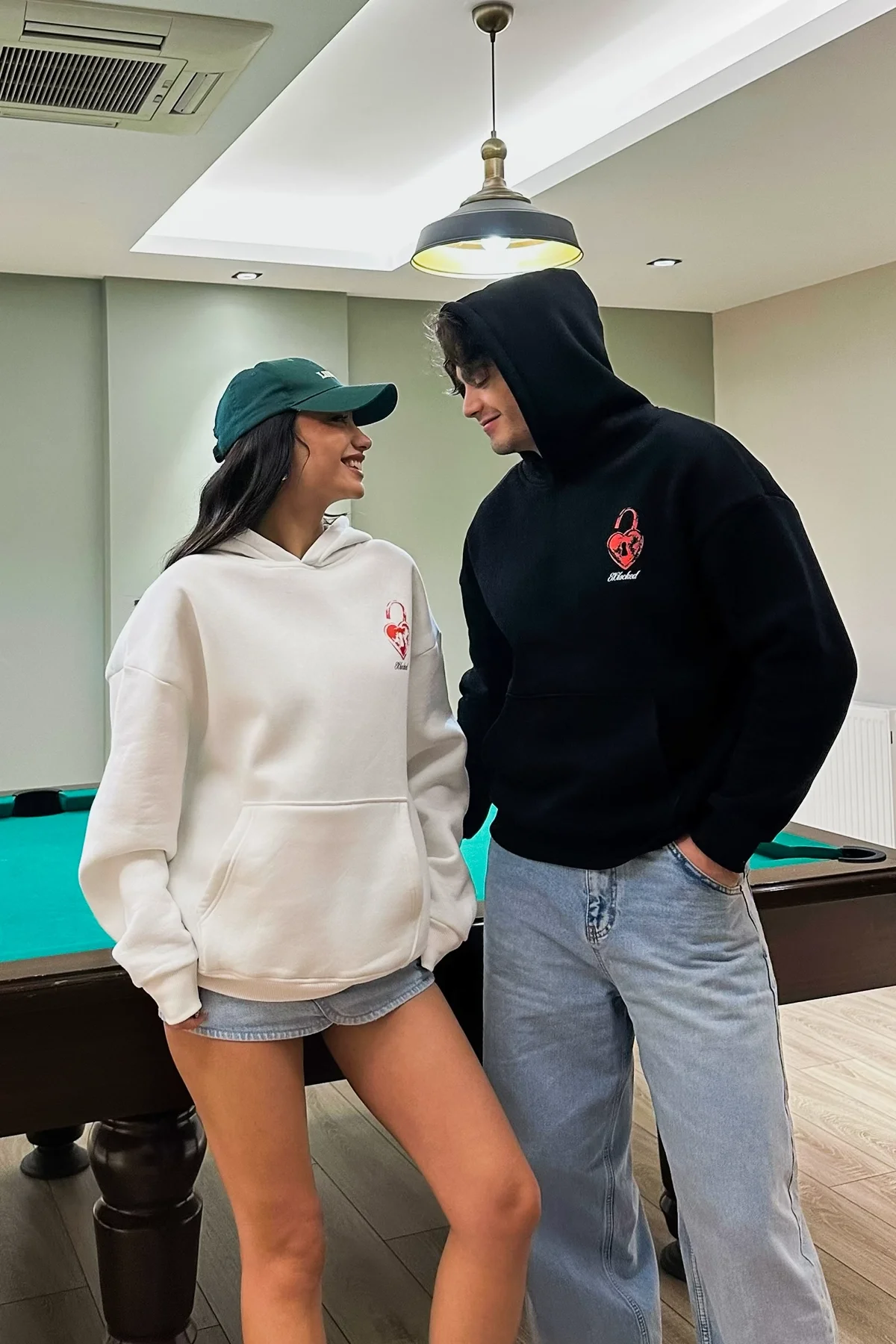 816 Locked Baskılı Oversize Unisex Siyah Hoodie