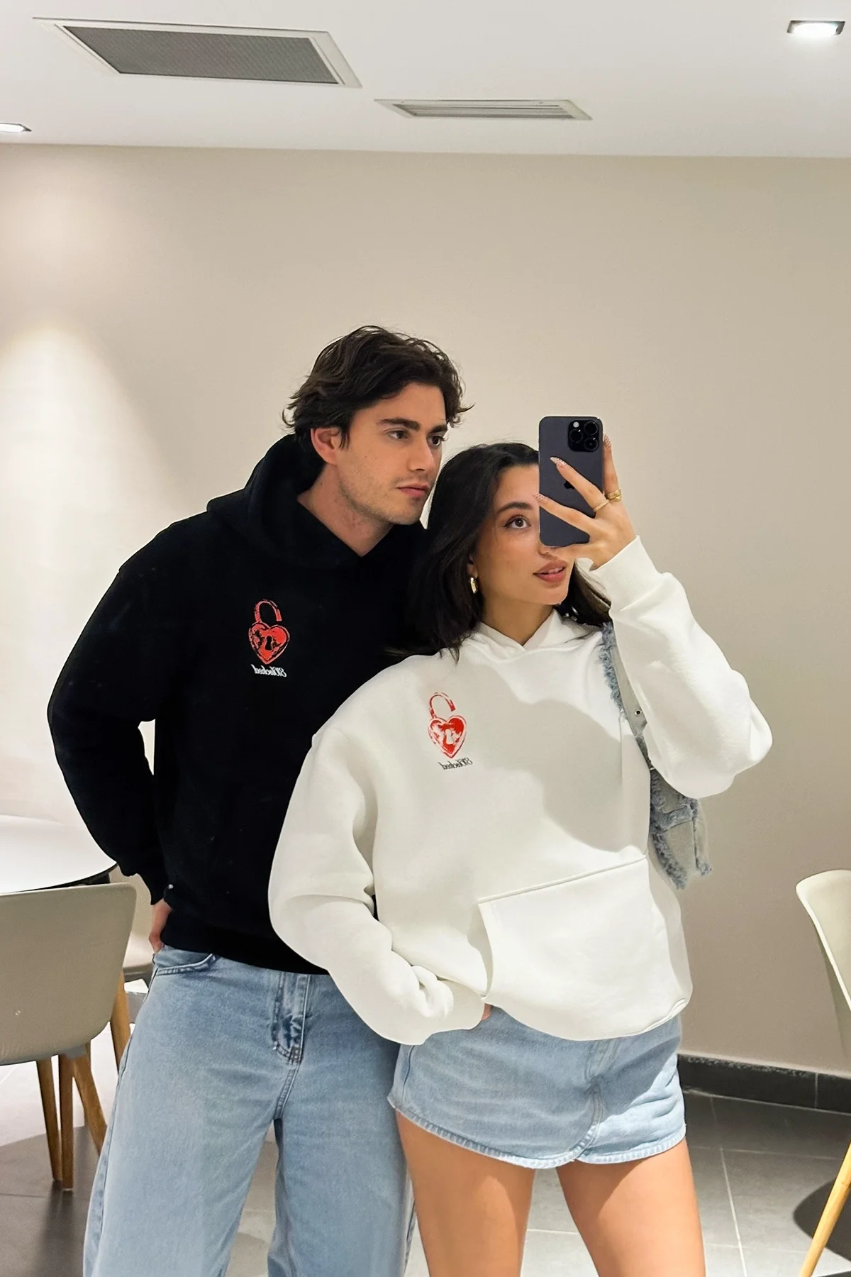 816 Locked Baskılı Oversize Unisex Siyah Hoodie