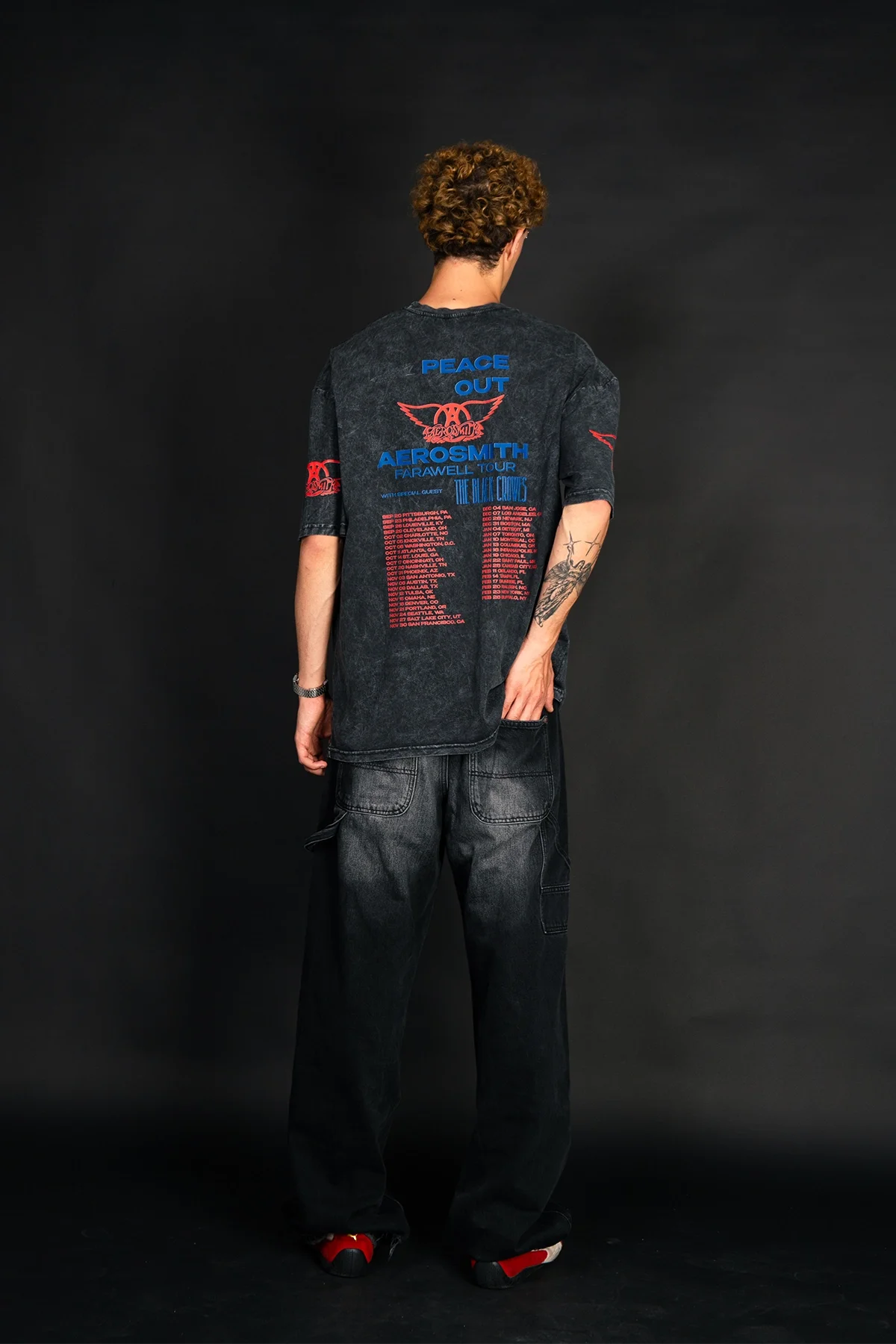 Aerosmith Peace Out Farewell Tour Vintage Yıkamalı Oversize Tişört