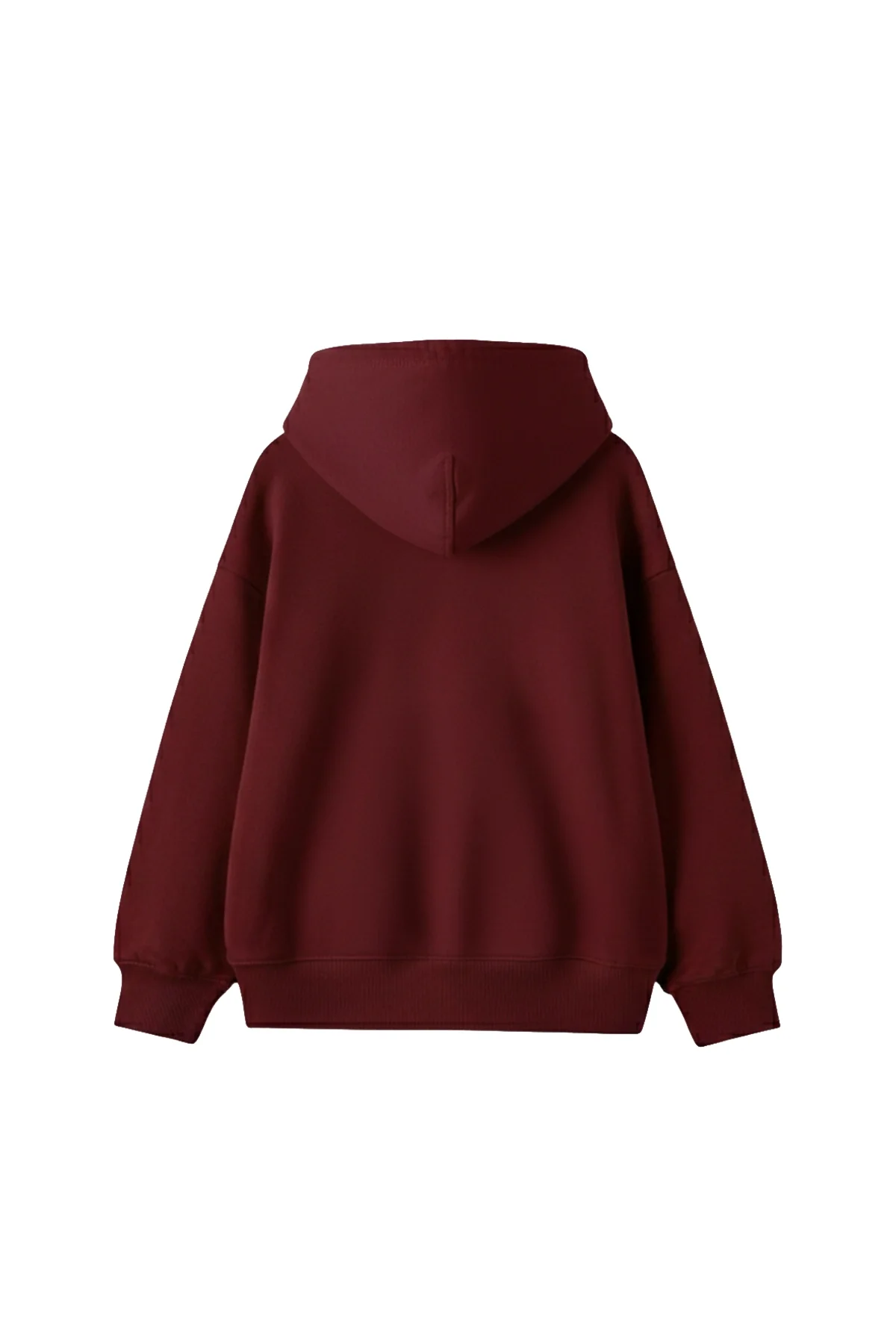 Özel Tasarım Basic Oversize Unisex Bordo Hoodie