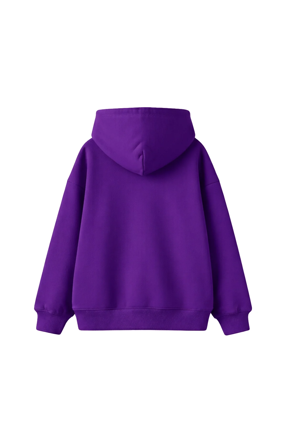 Basic Oversize Unisex Koyu Mor Hoodie