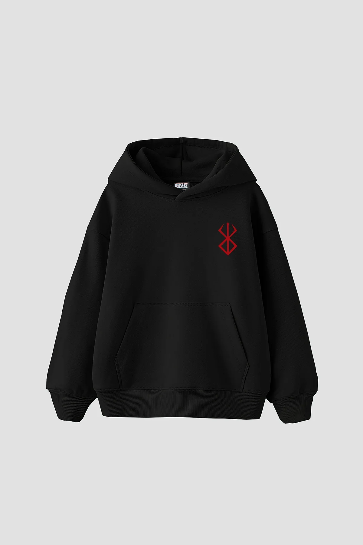 Berserk Dragon Slayer Baskılı Oversize Unisex Siyah Hoodie