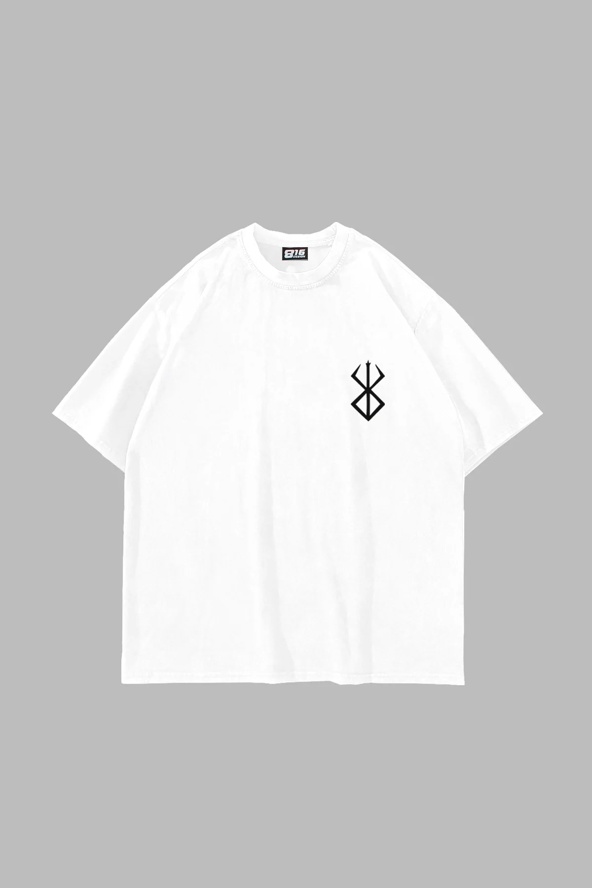 Black Swordsman Baskılı Oversize Unisex Beyaz Tshirt