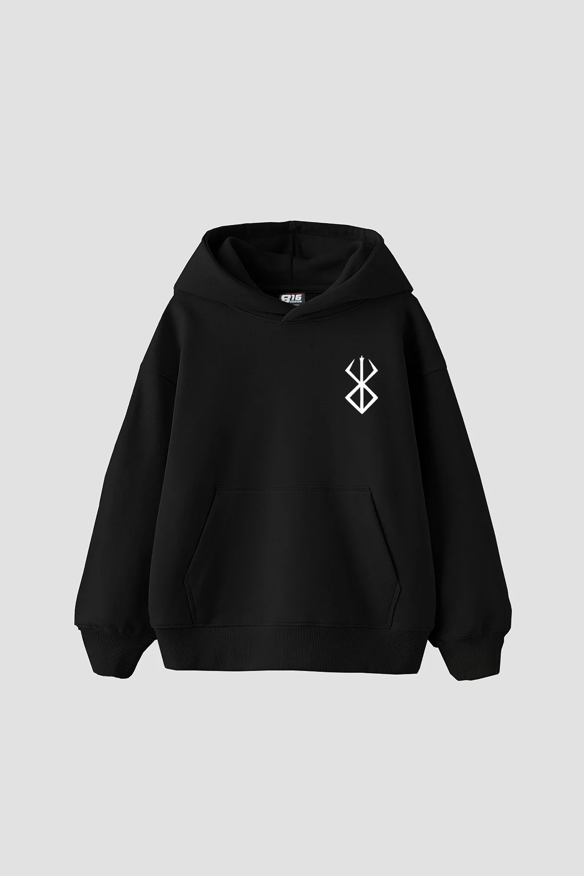 Black Swordsman Baskılı Oversize Unisex Siyah Hoodie