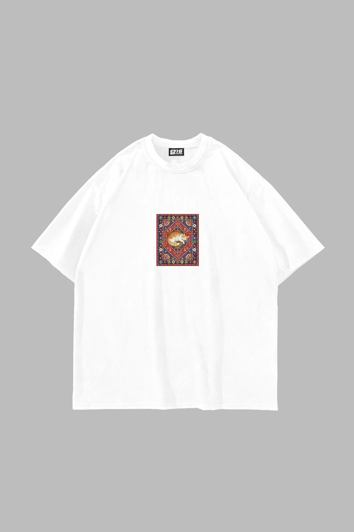 Everyone Love Cats Baskılı Oversize Unisex Beyaz Tshirt