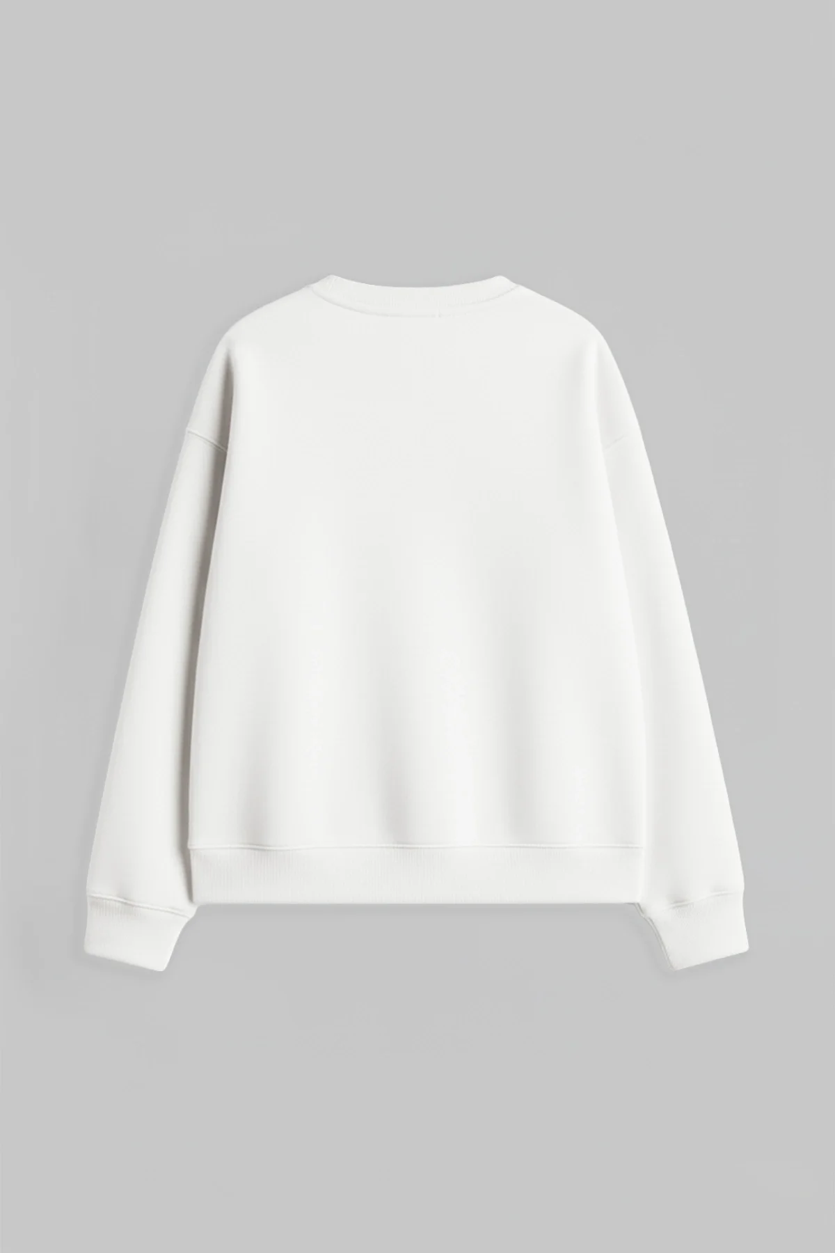 Fit Corset Baskılı Kapüşonsuz Relaxed Fit Kadın Beyaz Sweatshirt