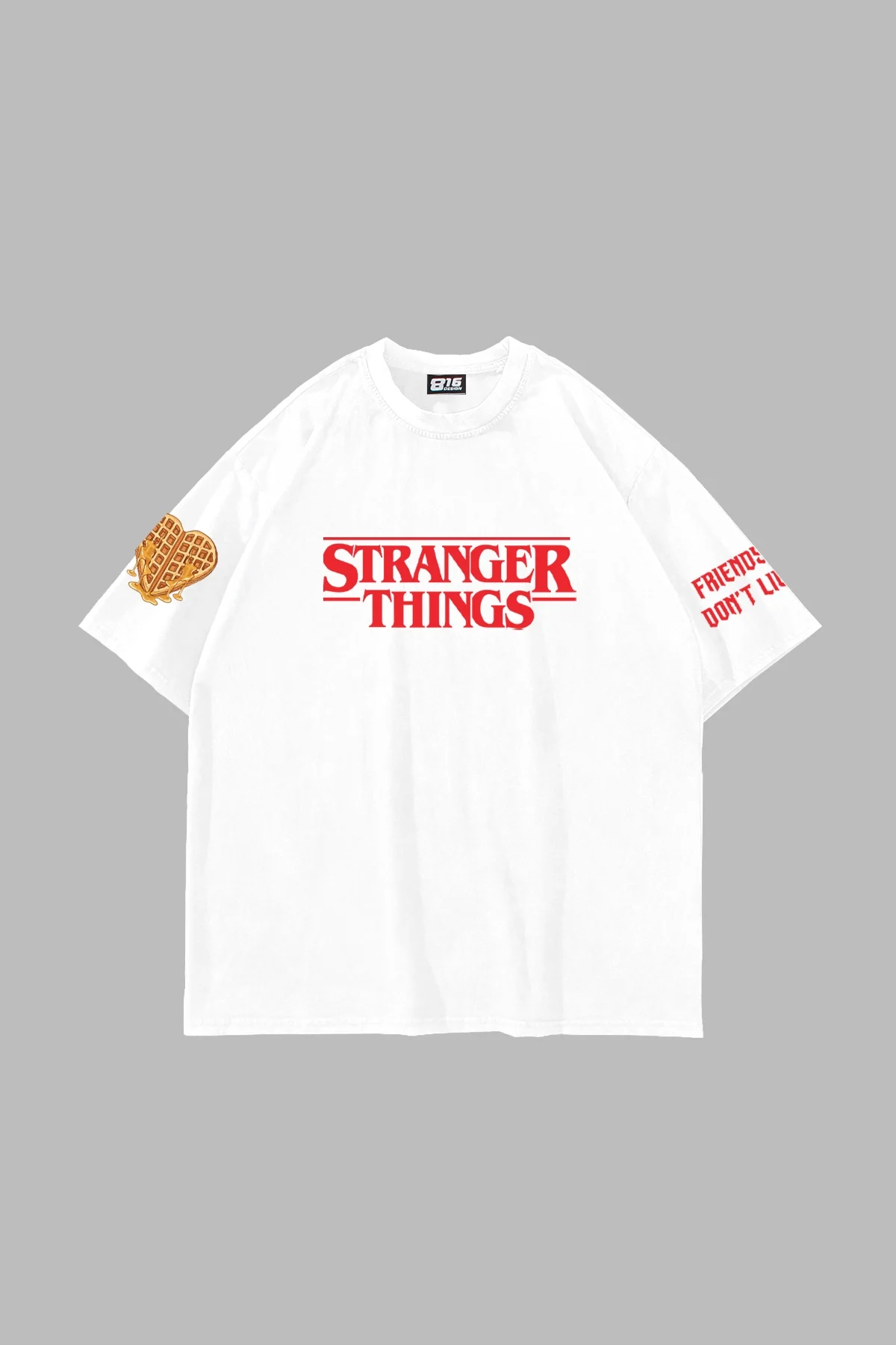 Friends Dont Lie Baskılı Oversize Unisex Beyaz Tshirt