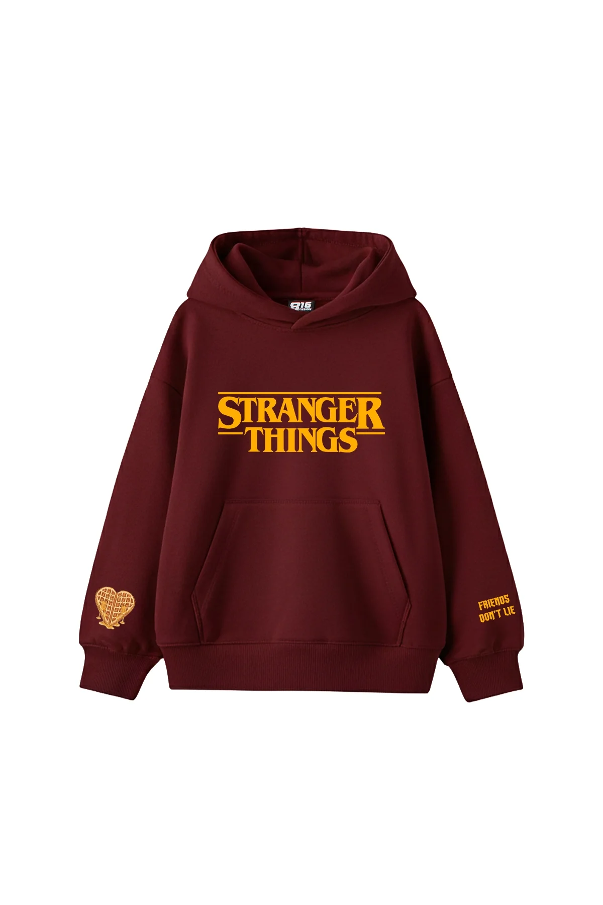 Friends Dont Lie Baskılı Oversize Unisex Bordo Hoodie