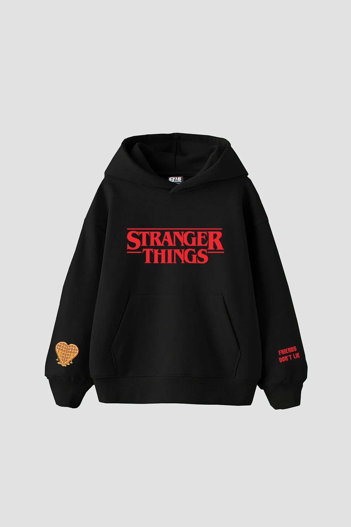 Friends Dont Lie Baskılı Oversize Unisex Siyah Hoodie