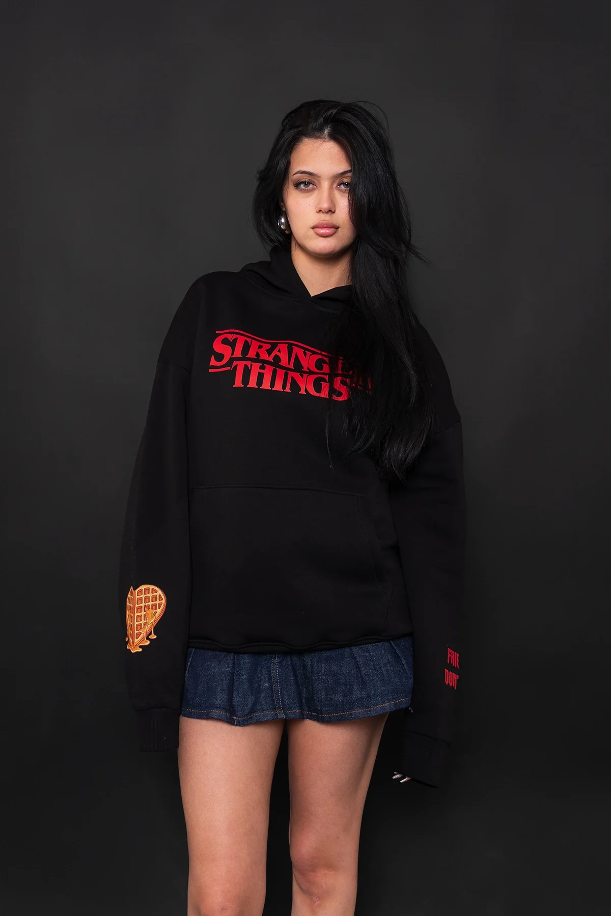 Friends Dont Lie Baskılı Oversize Unisex Siyah Hoodie