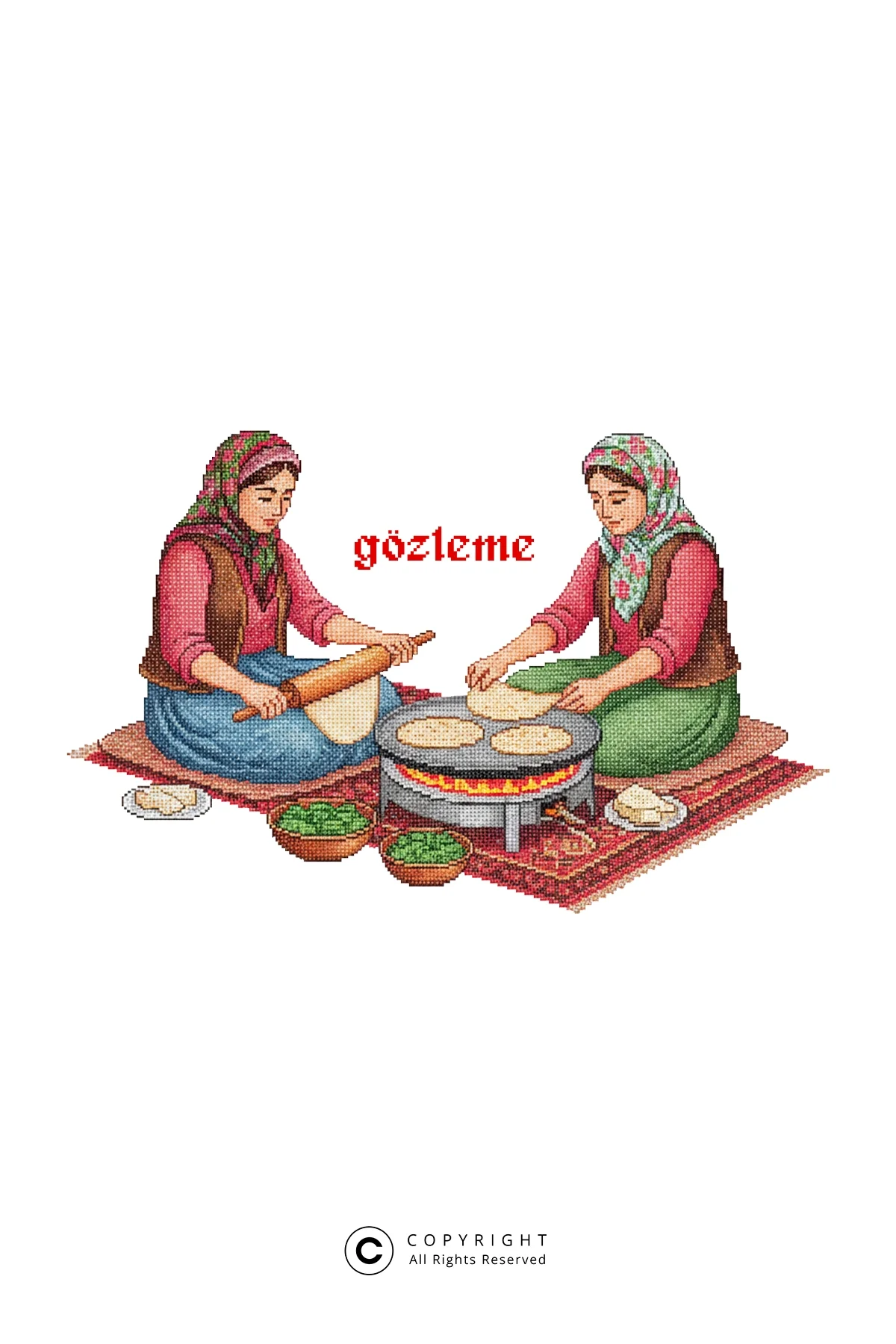 Gözleme Baskılı Oversize Unisex Beyaz Tshirt