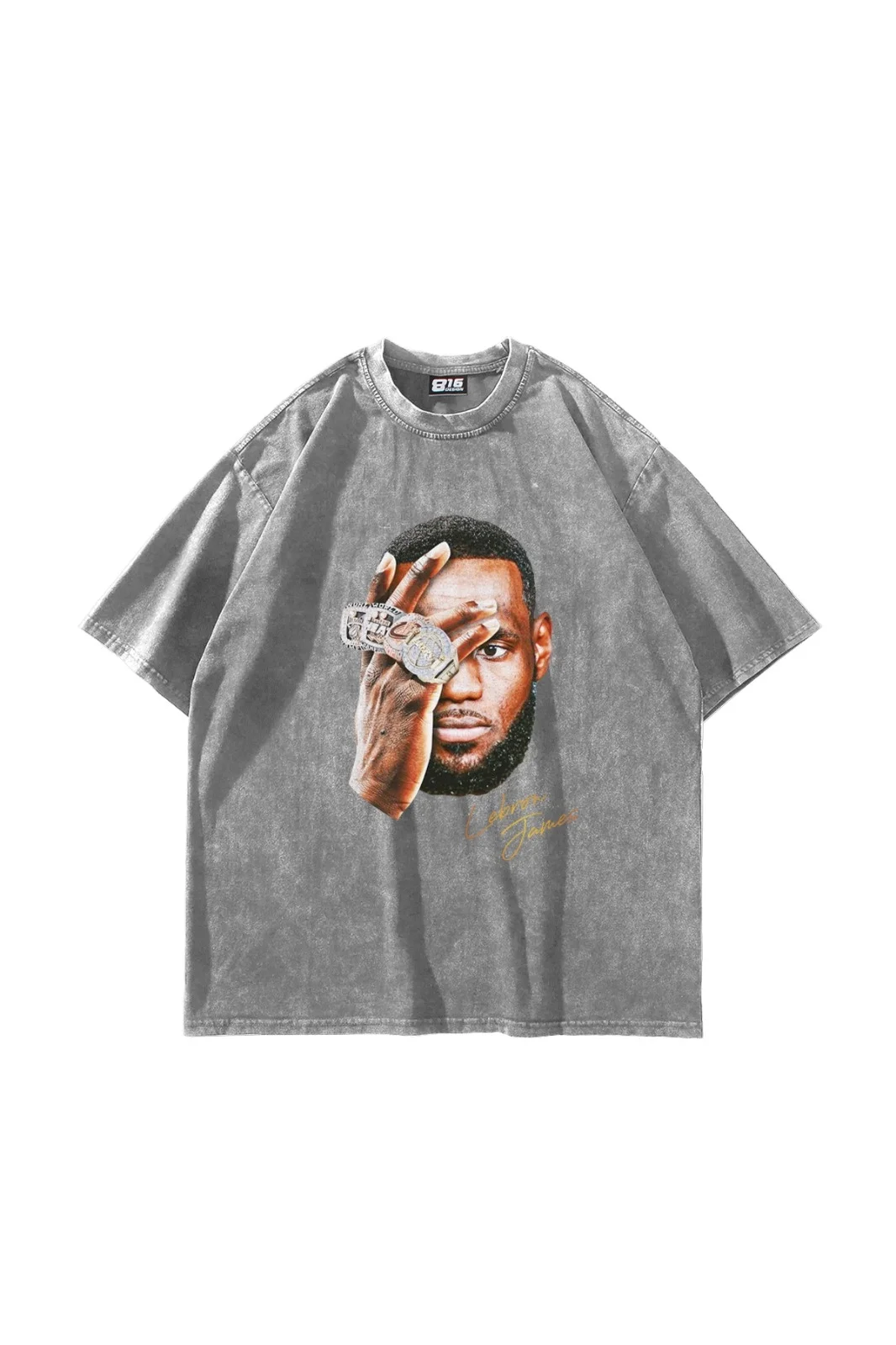 Lebron James Baskılı Oversize Unisex Yıkamalı Beyaz Tshirt