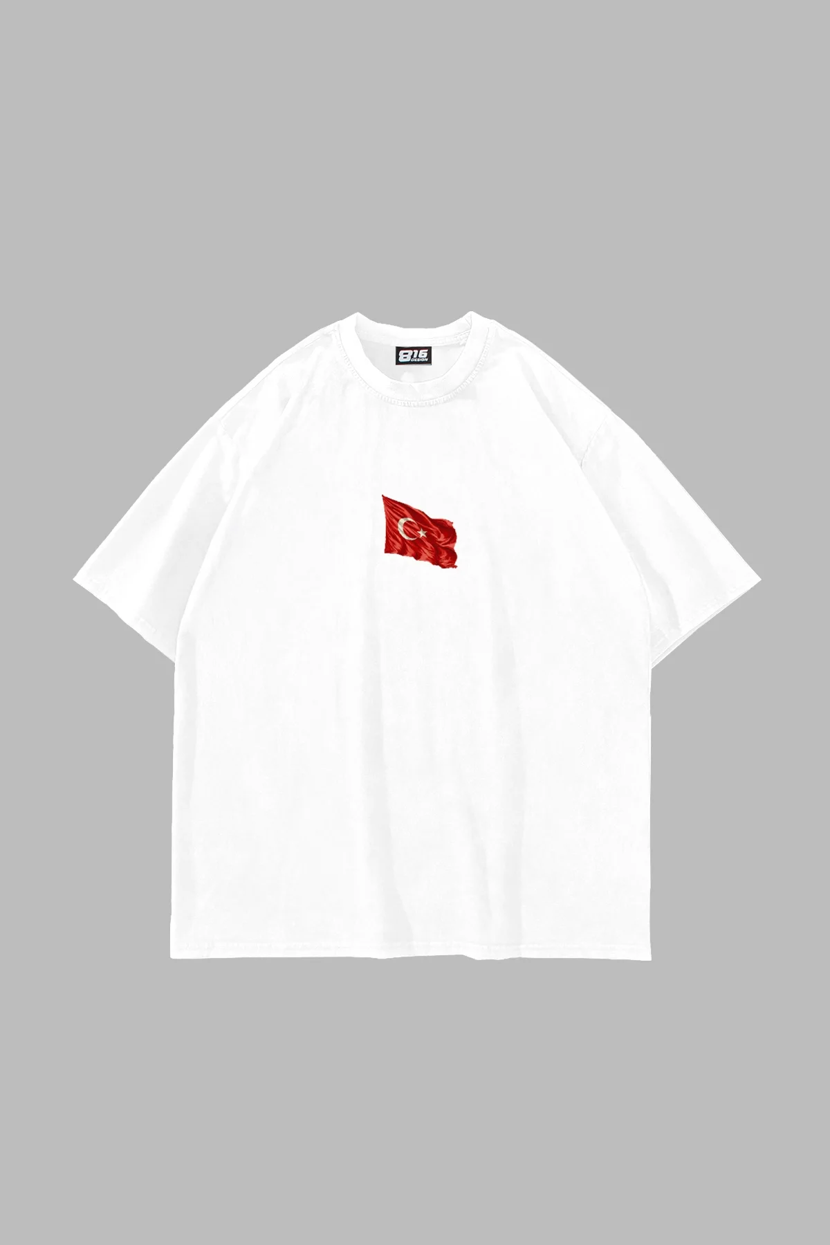 Loves Turkish Boys Baskılı Oversize Unisex Beyaz Tshirt