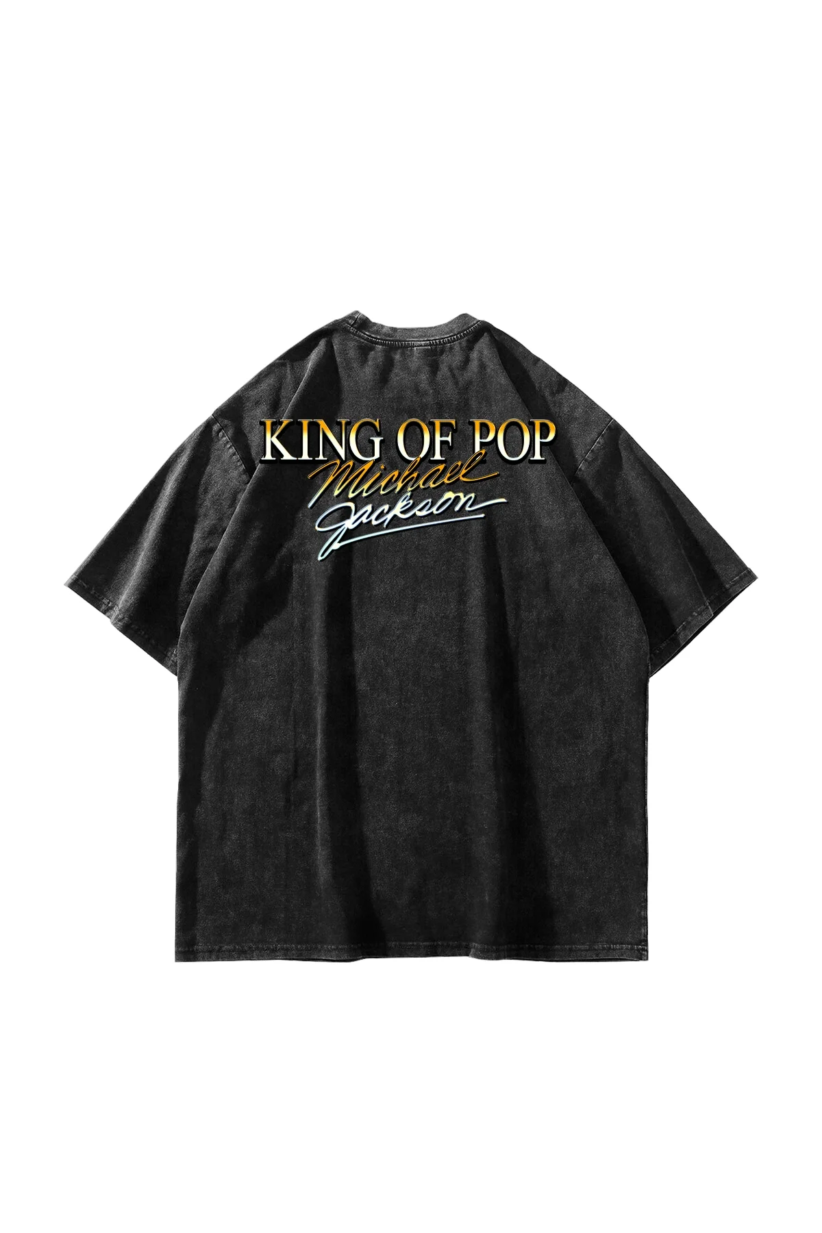 Michael Jackson Vintage Albüm Kolaj Baskılı Oversize Yıkamalı Siyah Tişört